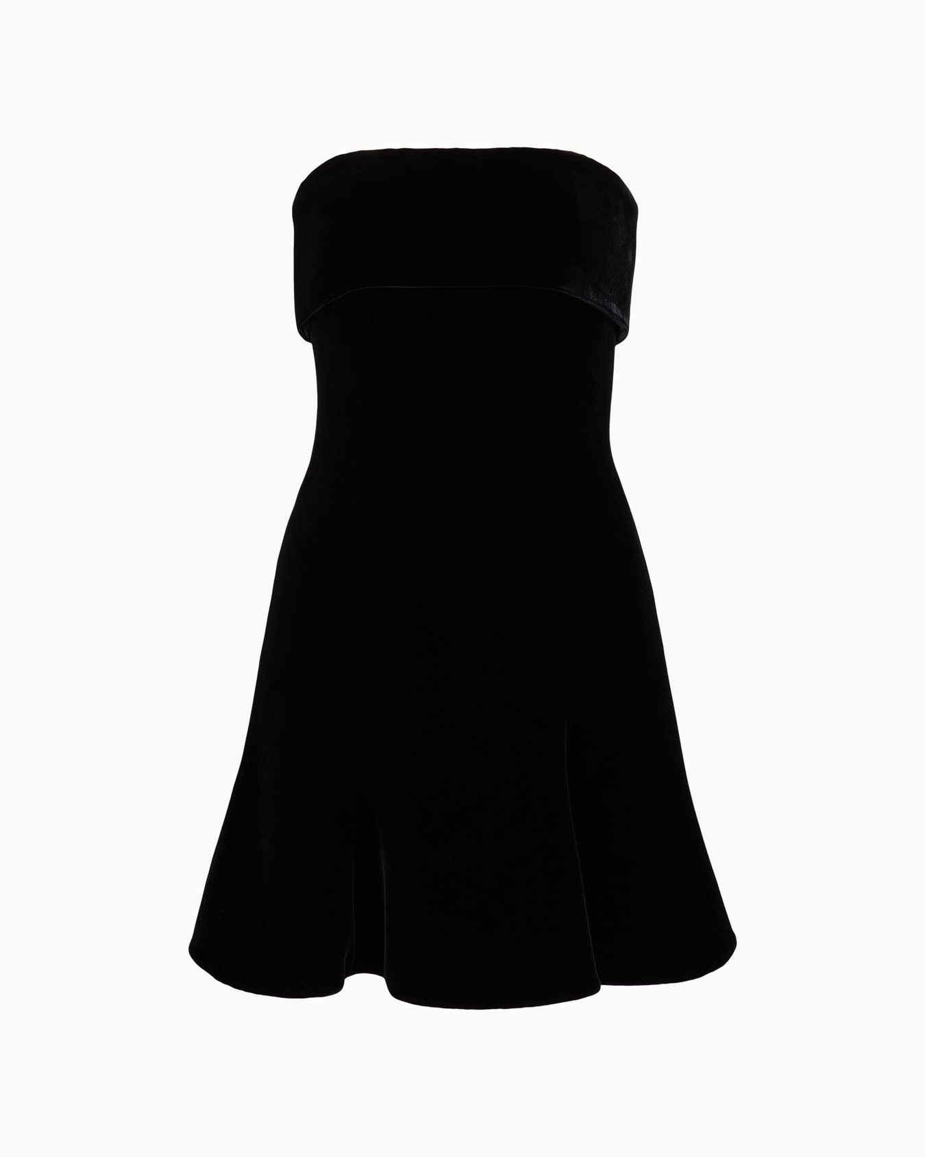 Abito corto a bustier velluto nero Slide 0