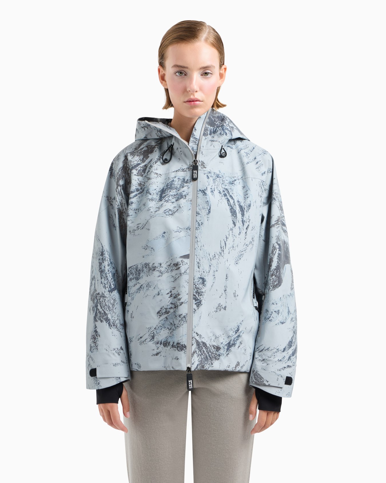 Giorgio Armani Neve ski jacket in printed reflex fabric Slide 1