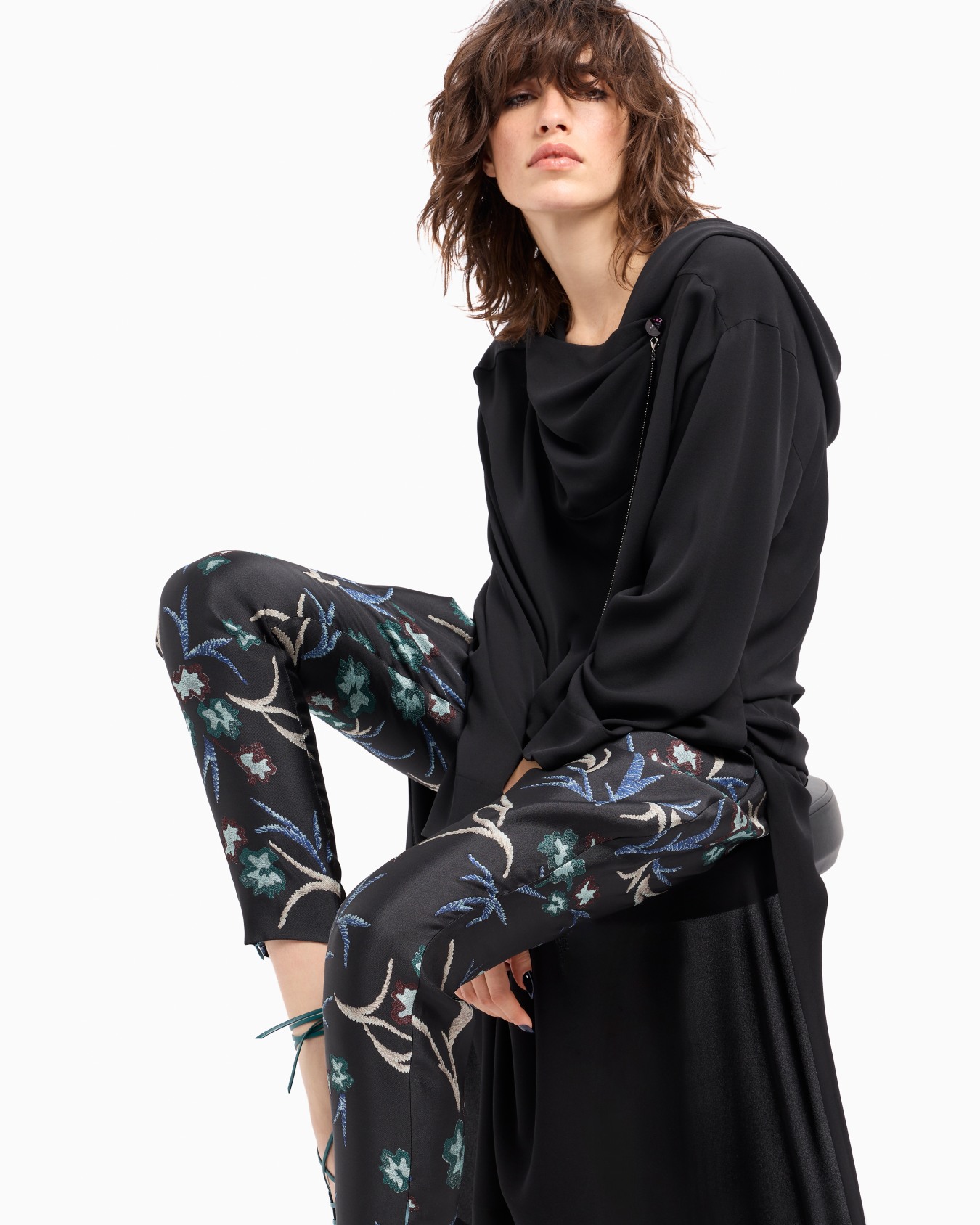ASV triple silk georgette long dress Slide 5