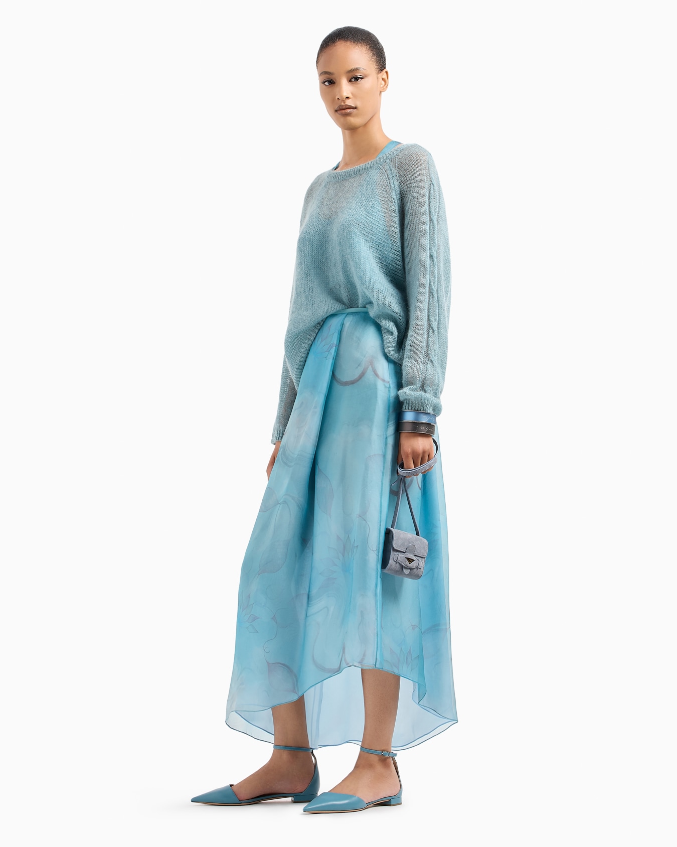 Floral-print silk-organza top Slide 4