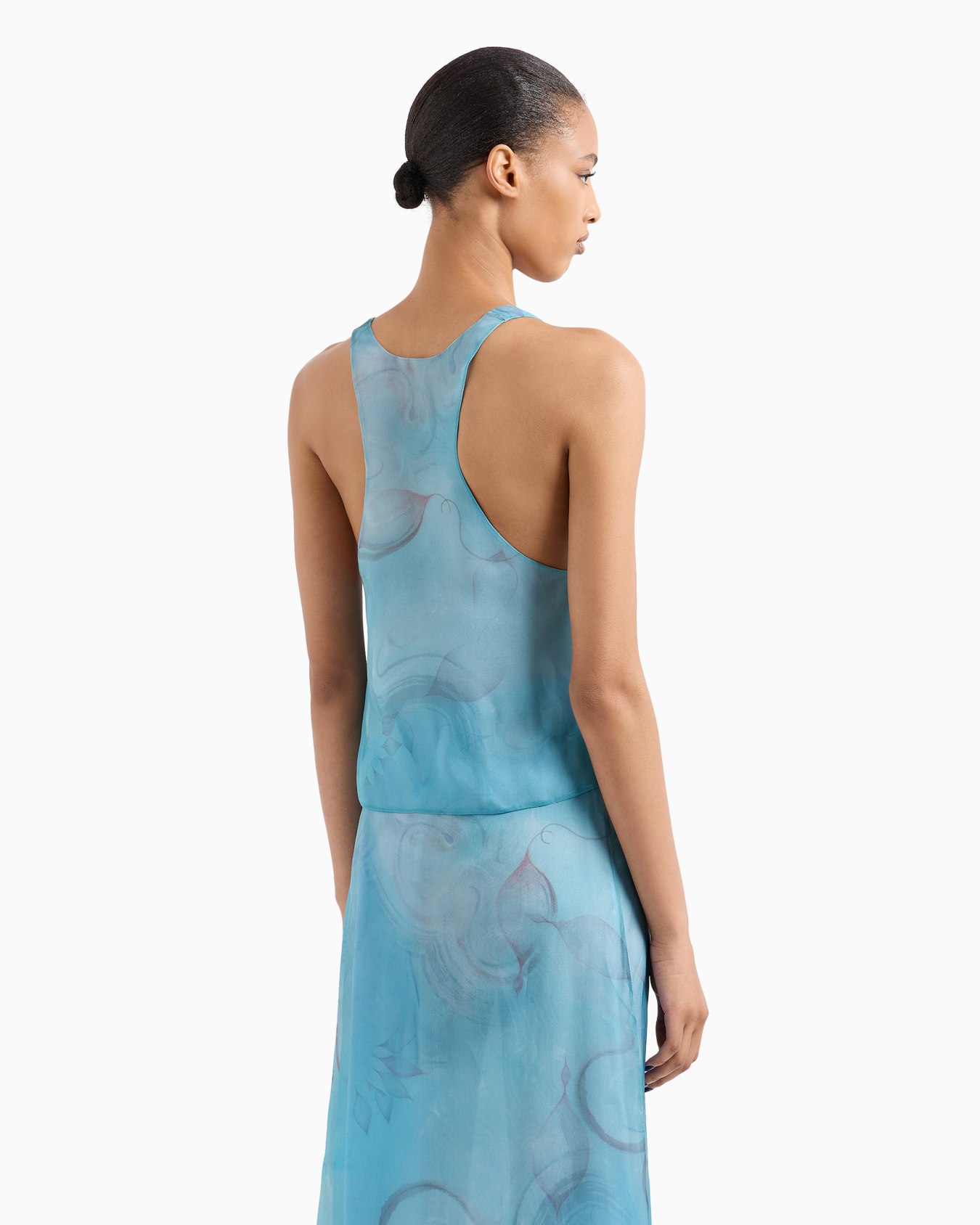 Floral-print silk-organza top Slide 3