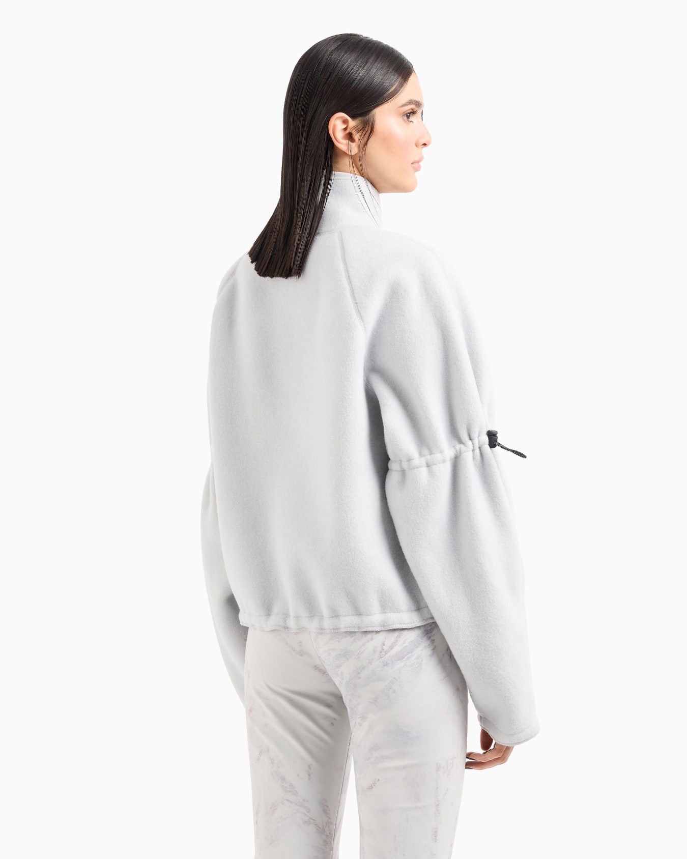 Giorgio Armani Neve mock-neck sweatshirt in fleece-effect jersey made of virgin wool and cashmere Slide 2