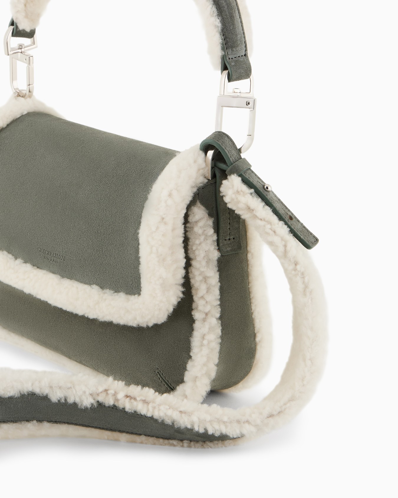 la Prima Soft small in suede and sheepskin Giorgio Armani Neve Slide 4