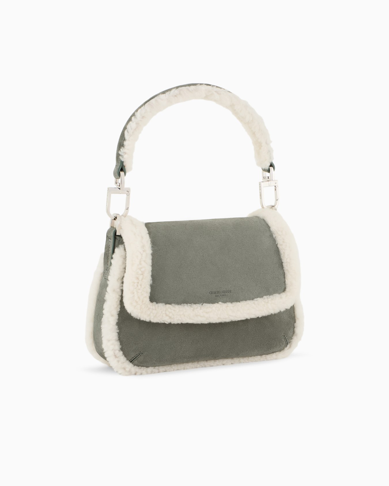 la Prima Soft small in suede and sheepskin Giorgio Armani Neve Slide 1