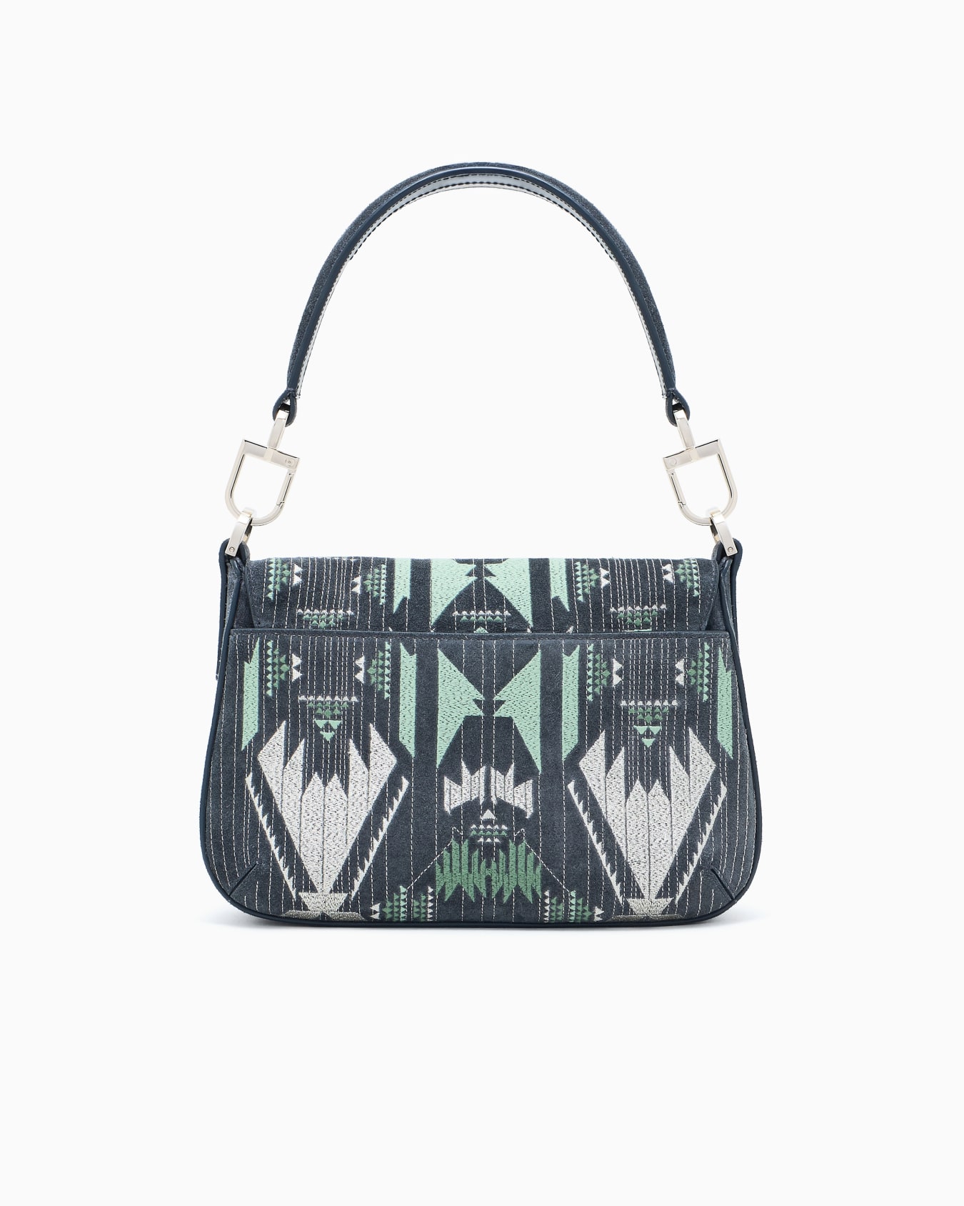 Small la Prima Soft embroidered suede bag Slide 2