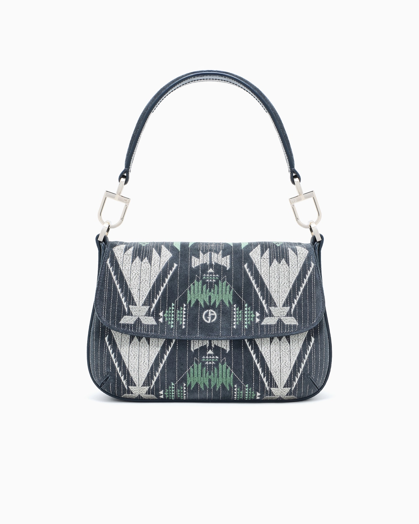 Small la Prima Soft embroidered suede bag Slide 0