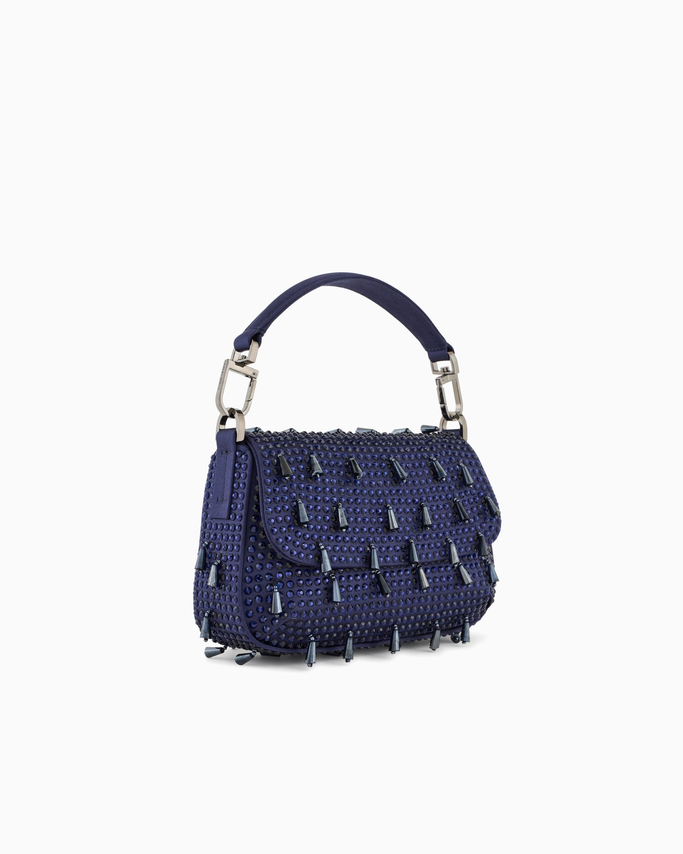La Prima Soft mini satin handbag with rhinestone and bead embroidery Slide 1