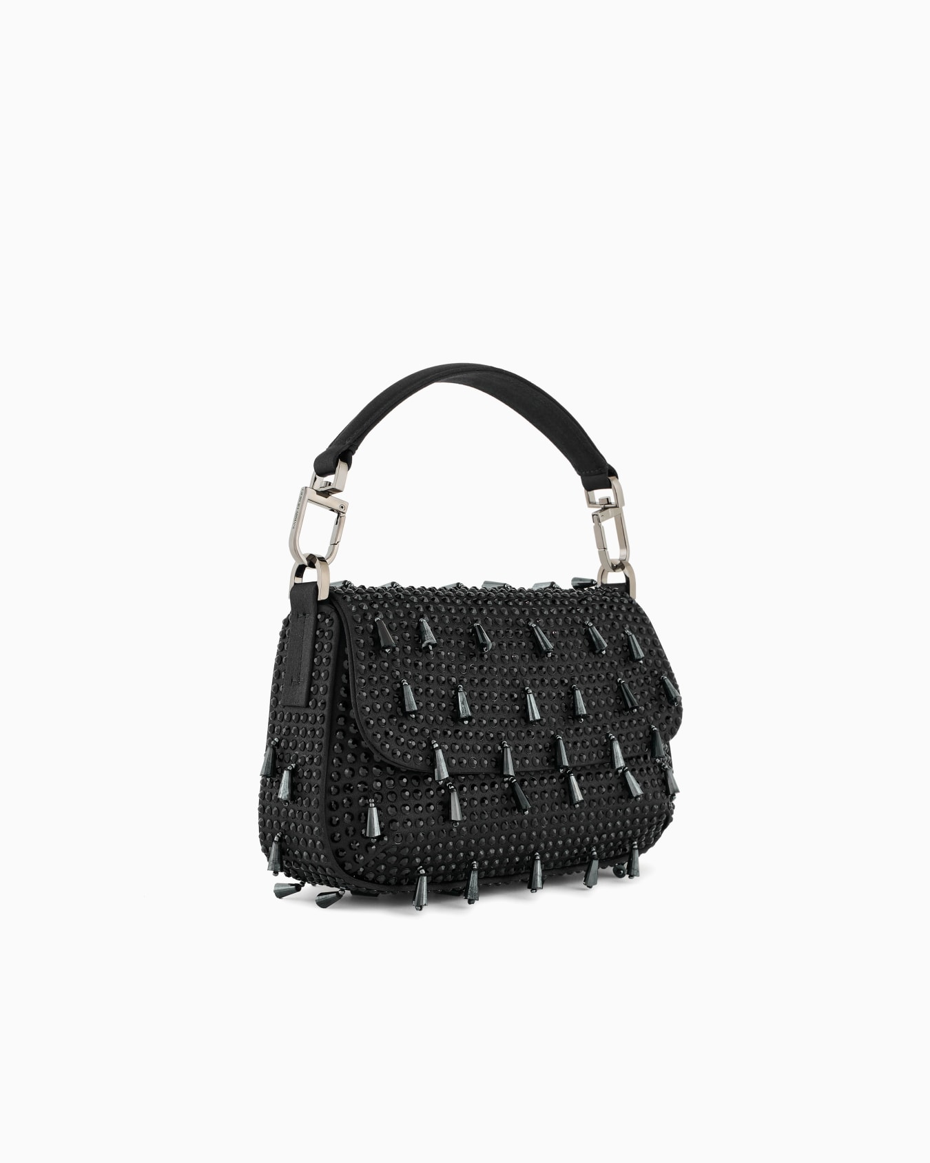 La Prima Soft mini satin handbag with rhinestone and bead embroidery Slide 1