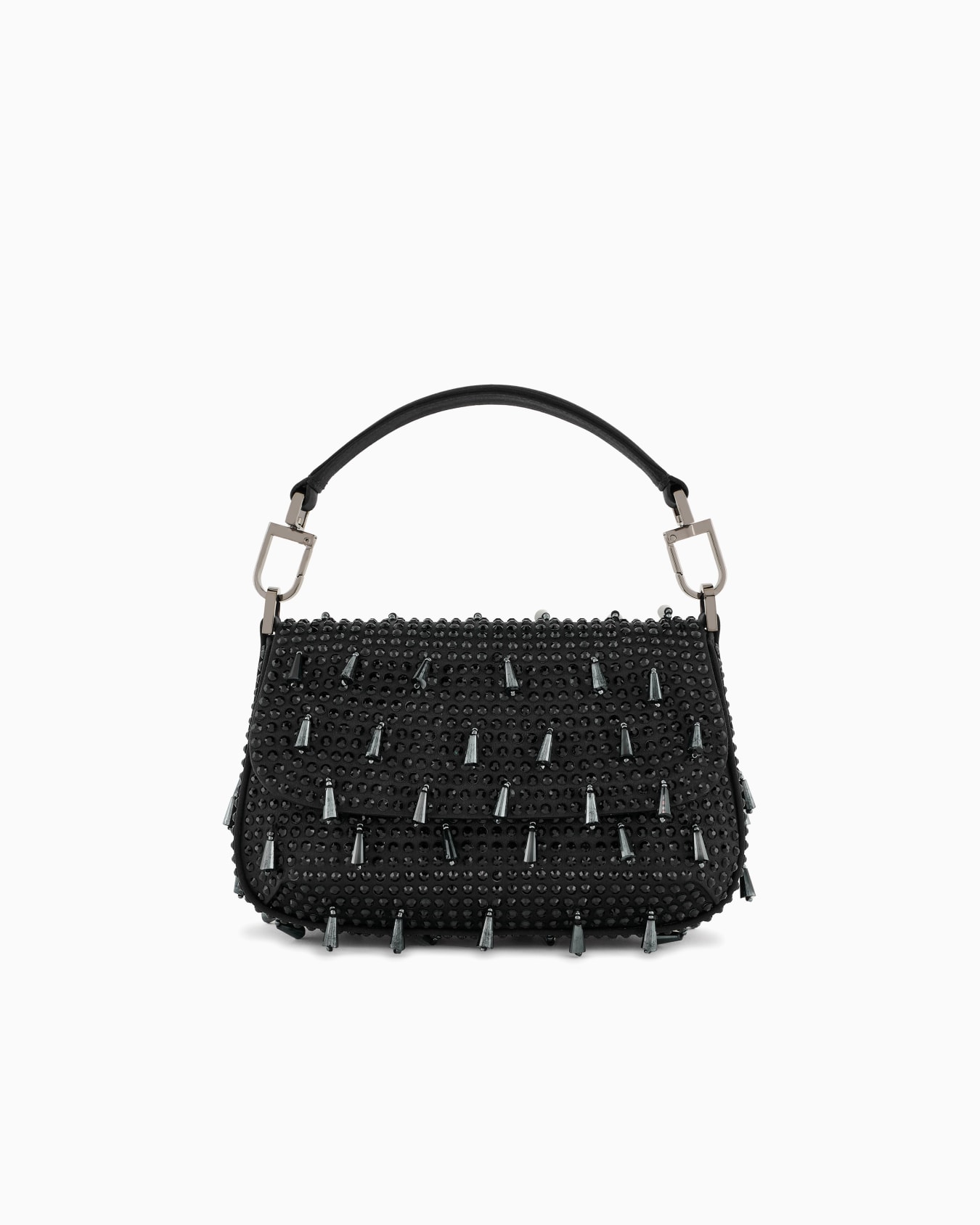 La Prima Soft mini satin handbag with rhinestone and bead embroidery Slide 0