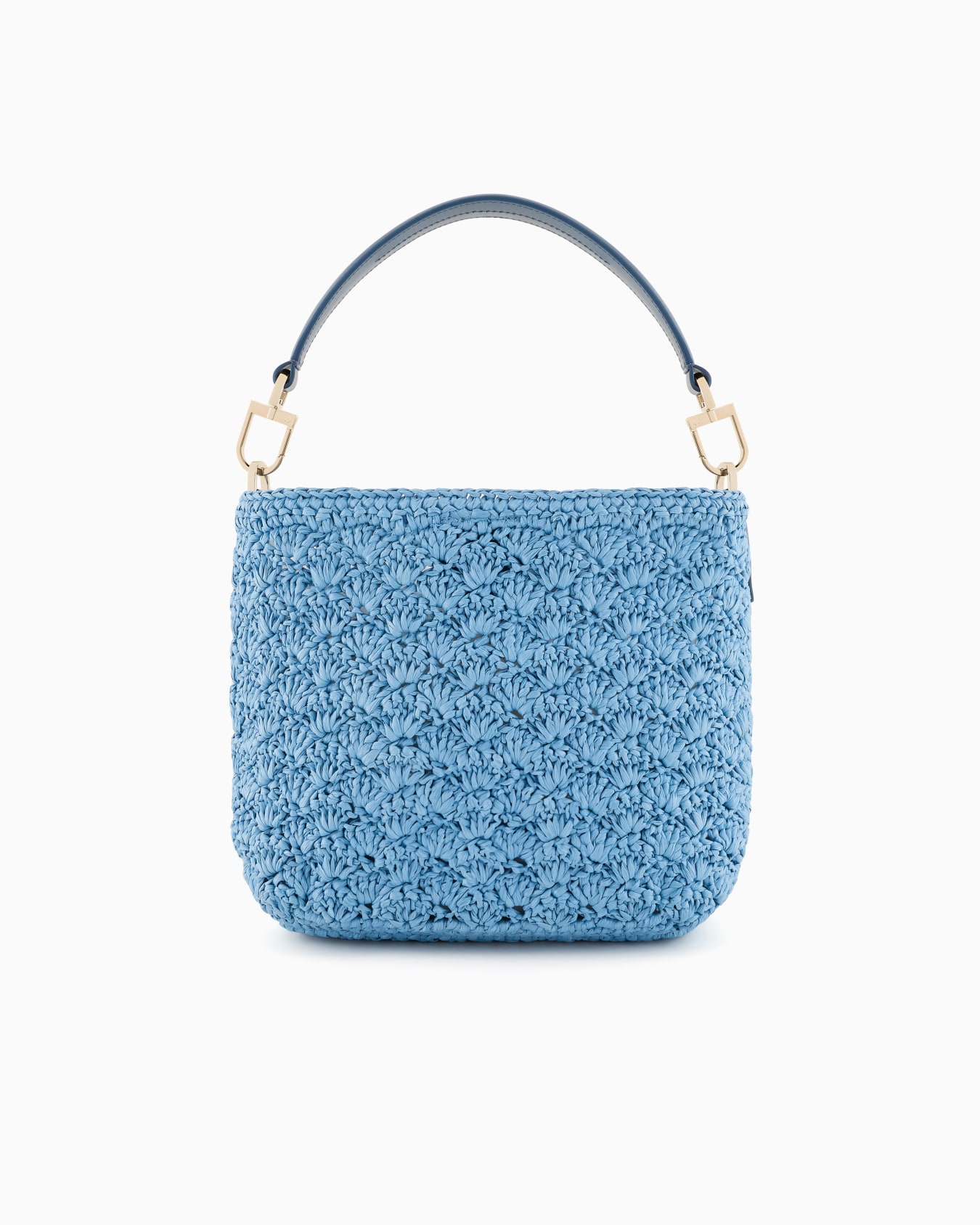 Petit sac à bandoulière en raphia, point d'éventail et cuir Diapositive 2