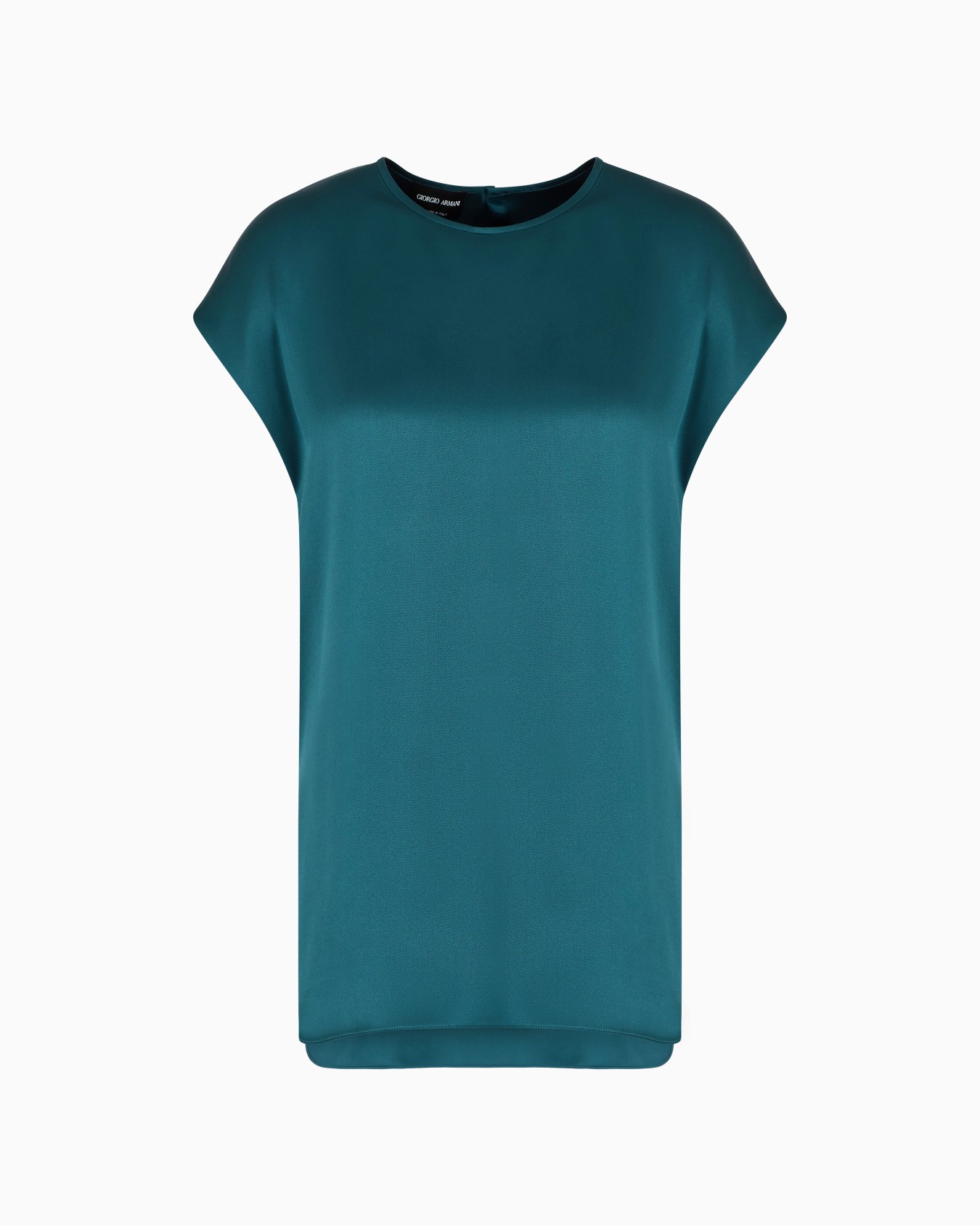 Long blouse in silk double satin Slide 0
