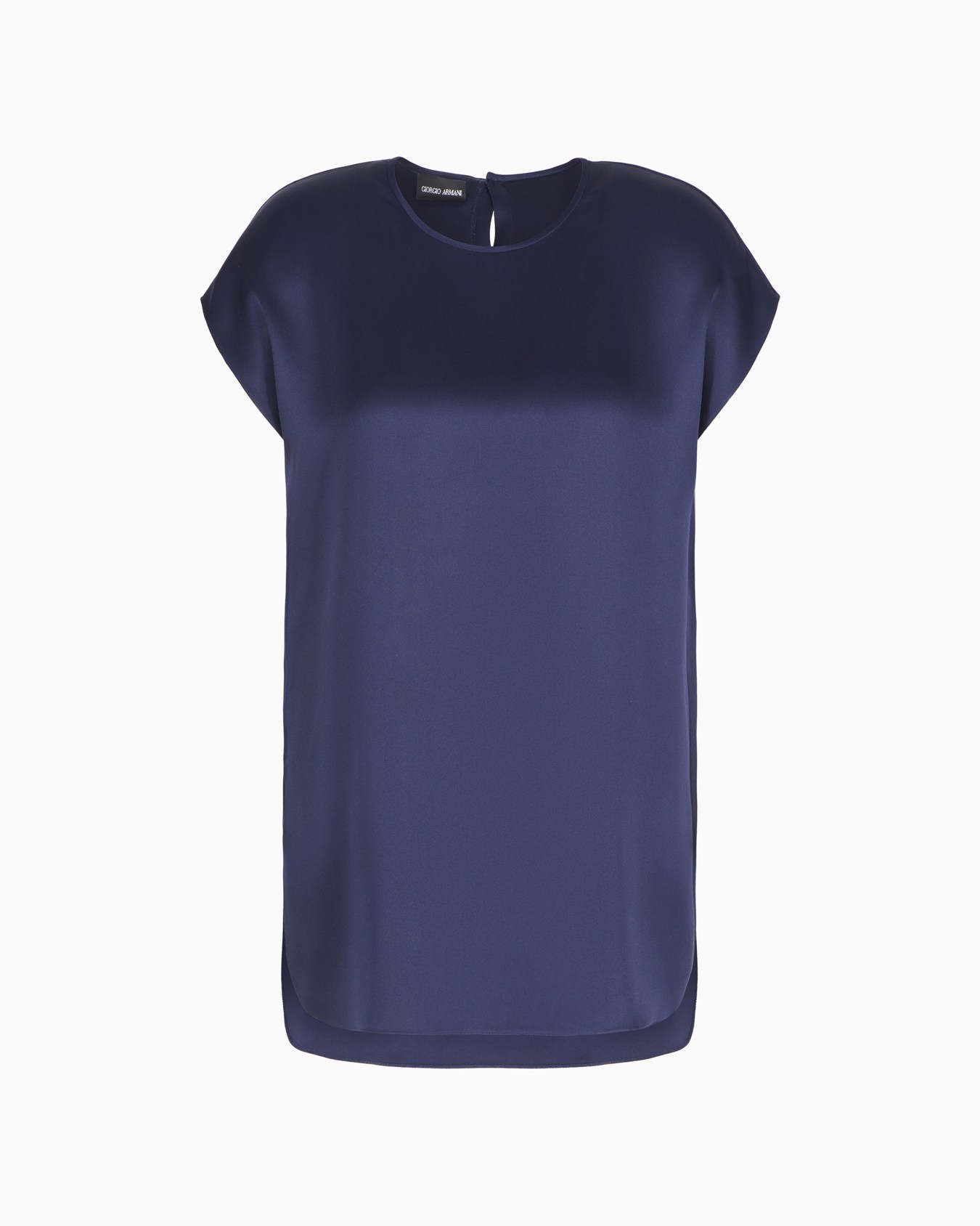 Long blouse in silk double satin Slide 0