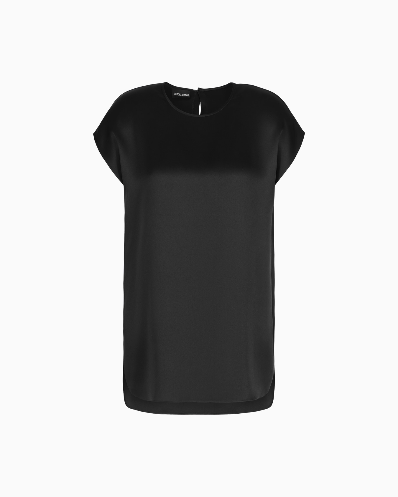 Long blouse in silk double satin Slide 0