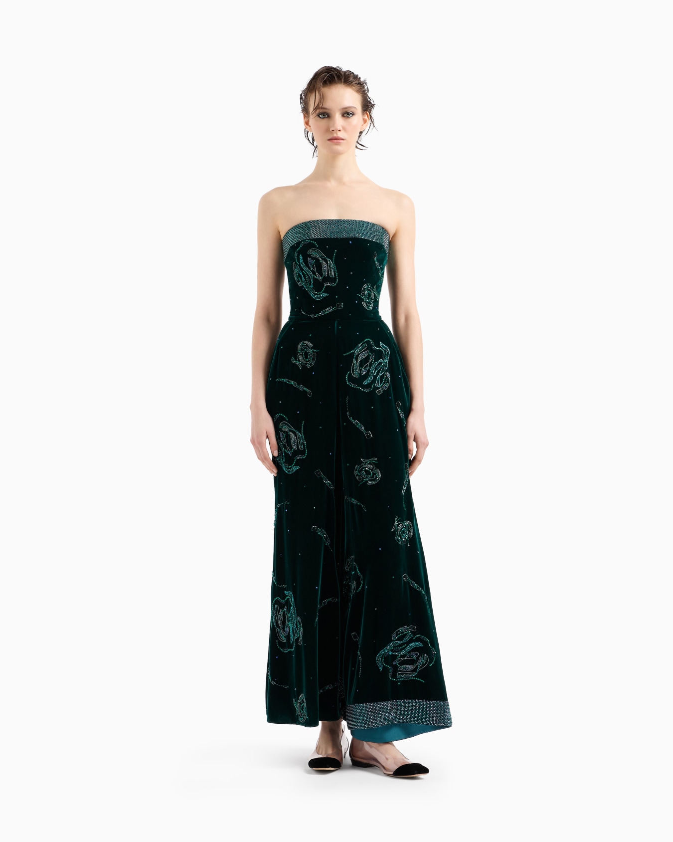 Bustierkleid aus Samt mit Kristallstrickerei Folie 3
