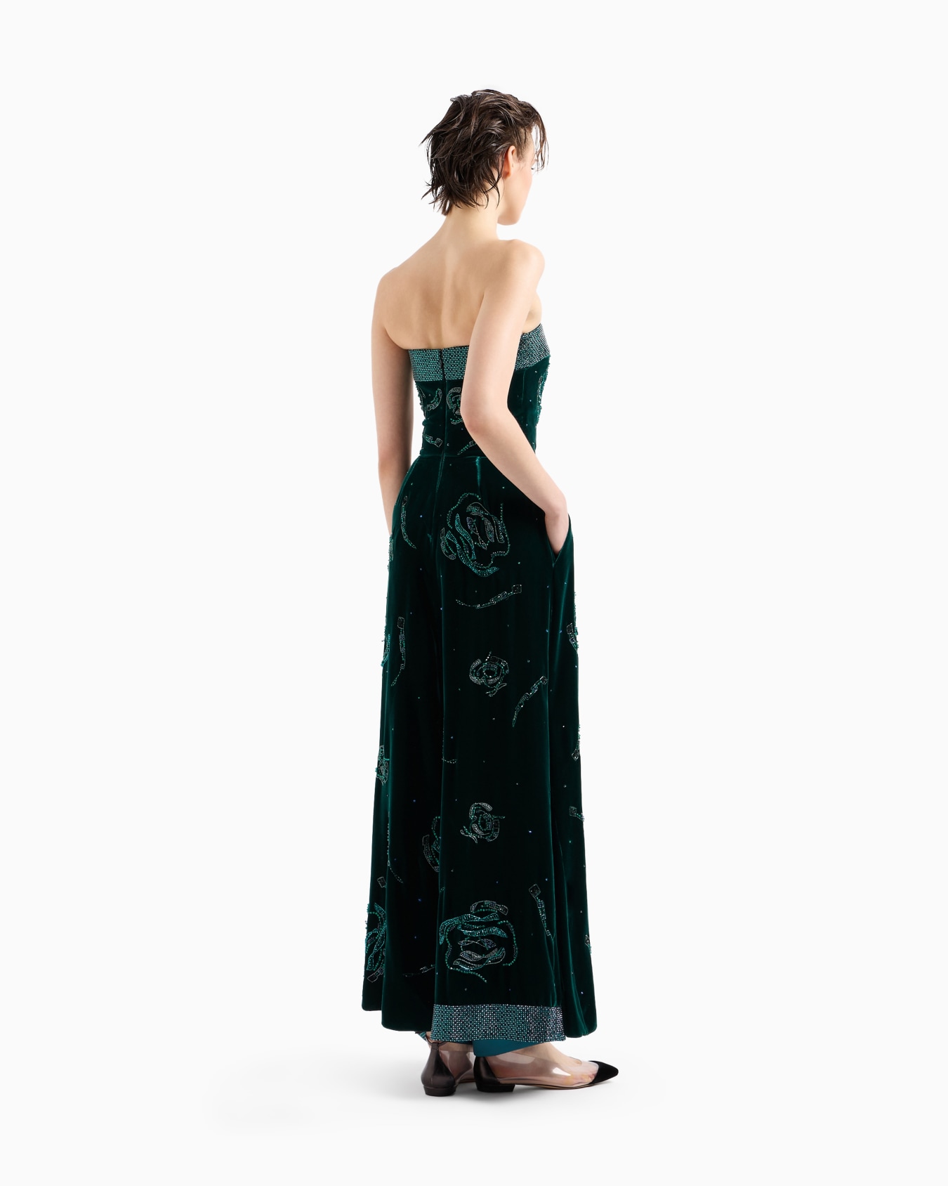 Bustierkleid aus Samt mit Kristallstrickerei Folie 2