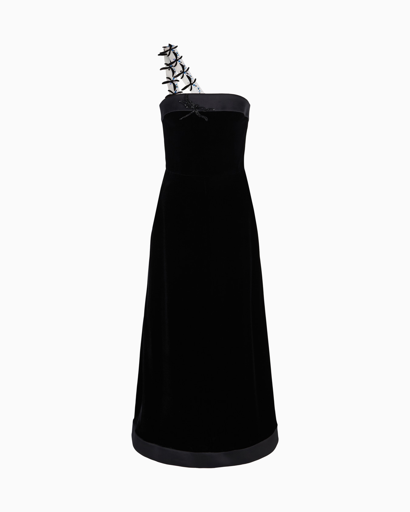 Bustierkleid aus Samt mit Stickerei Folie 0