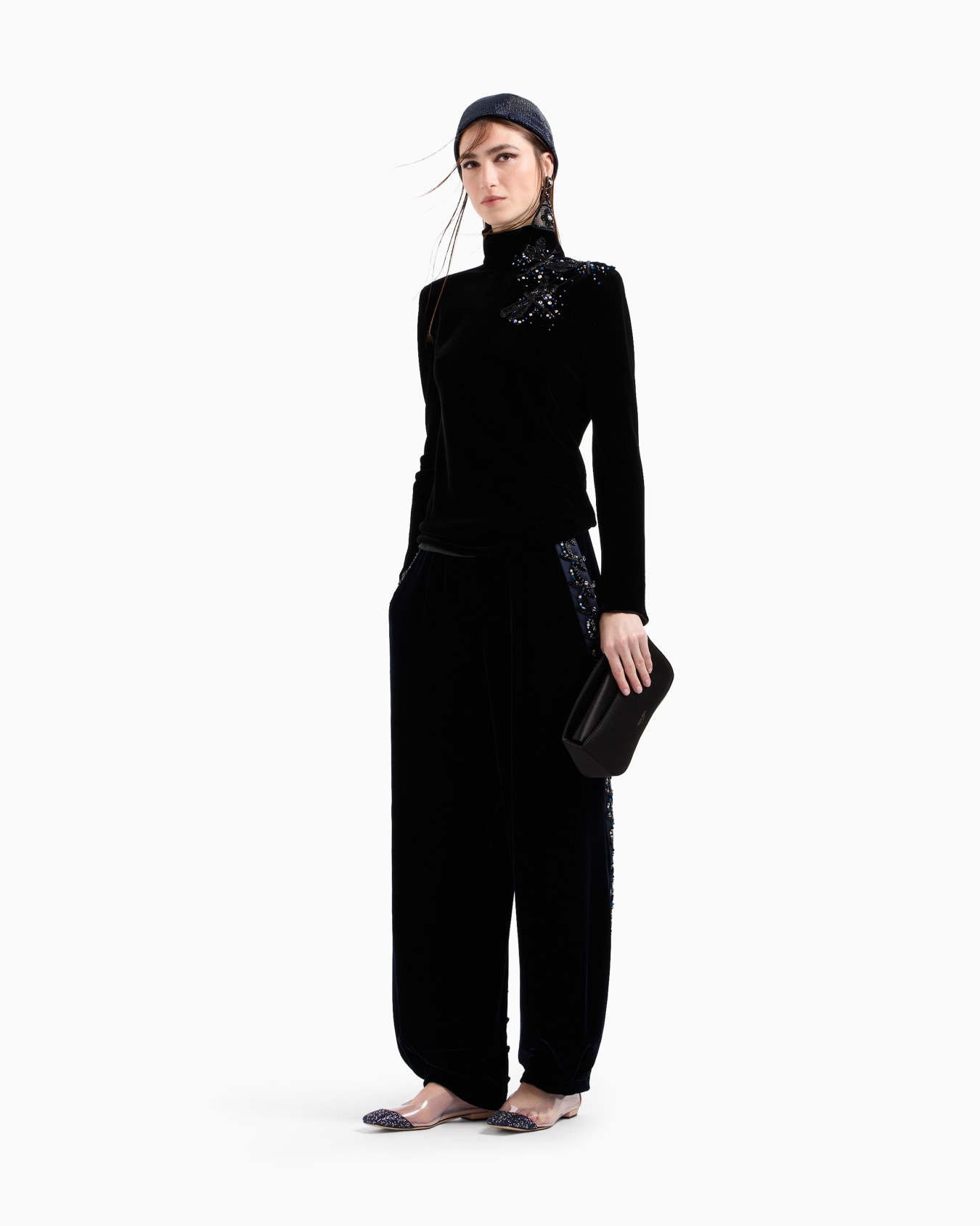 Bluse aus Samt mit Libellenstickerei Folie 1