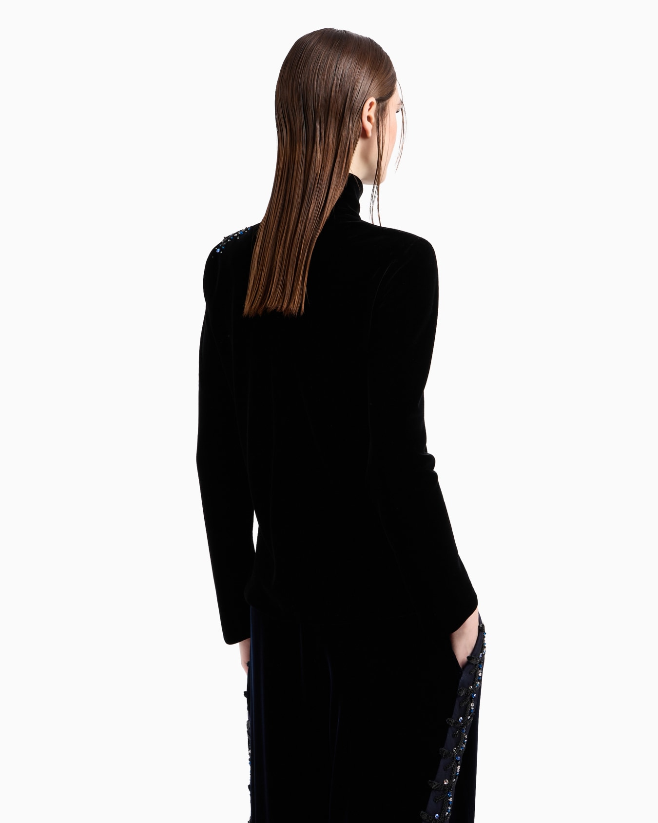 Bluse aus Samt mit Libellenstickerei Folie 2