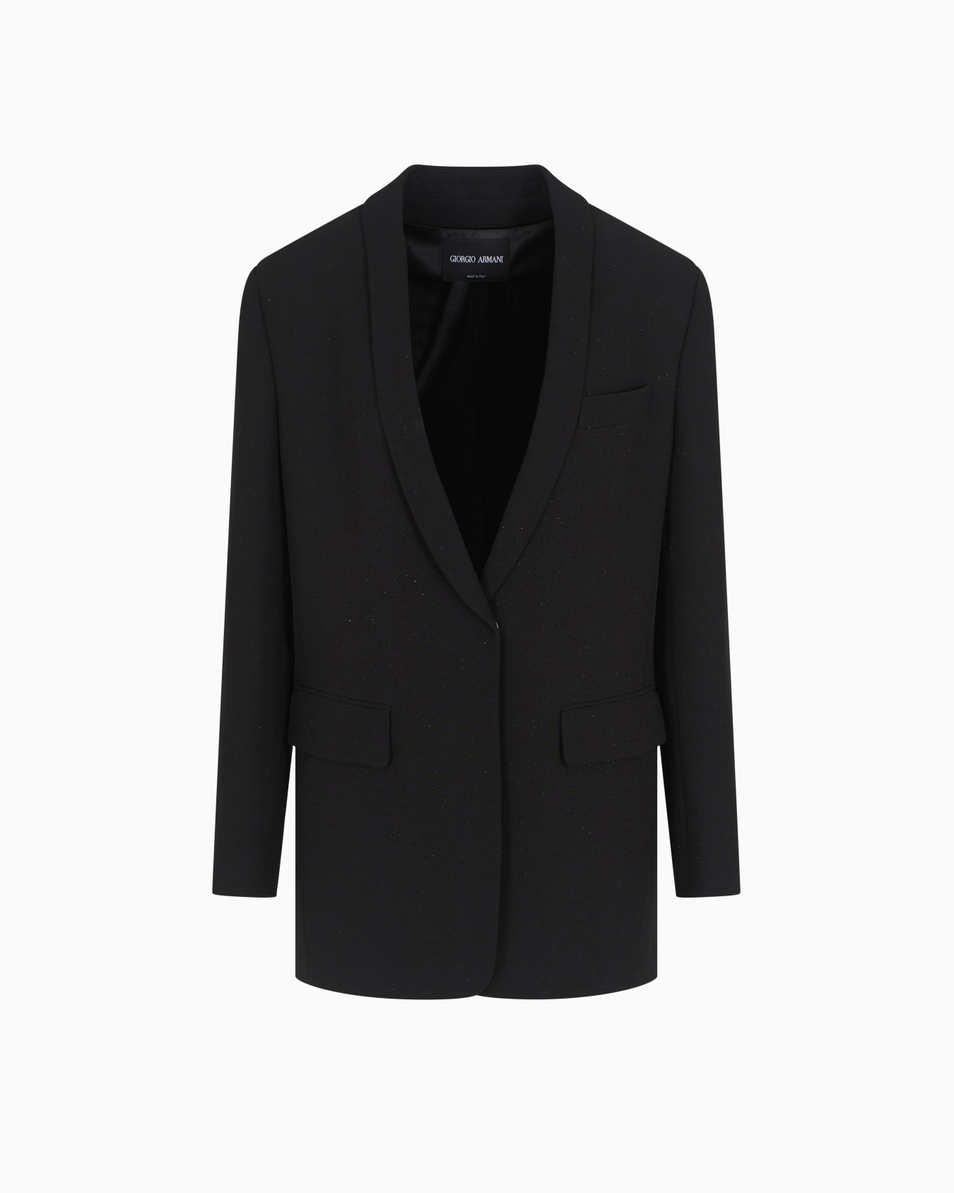 Veste à simple boutonnage en cady de soie pailletée Diapositive 0