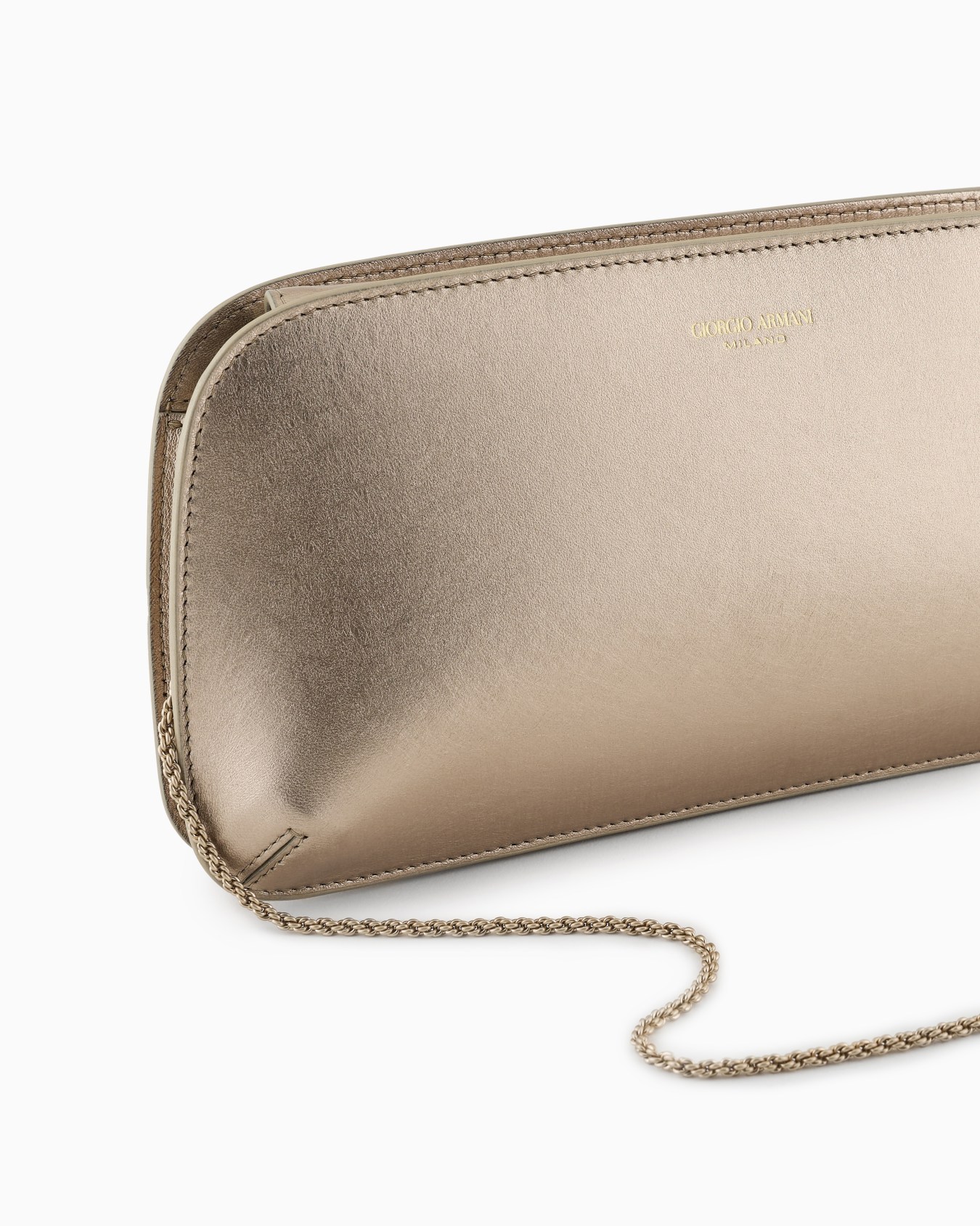 Lamé leather la Prima horizontal clutch bag Slide 4
