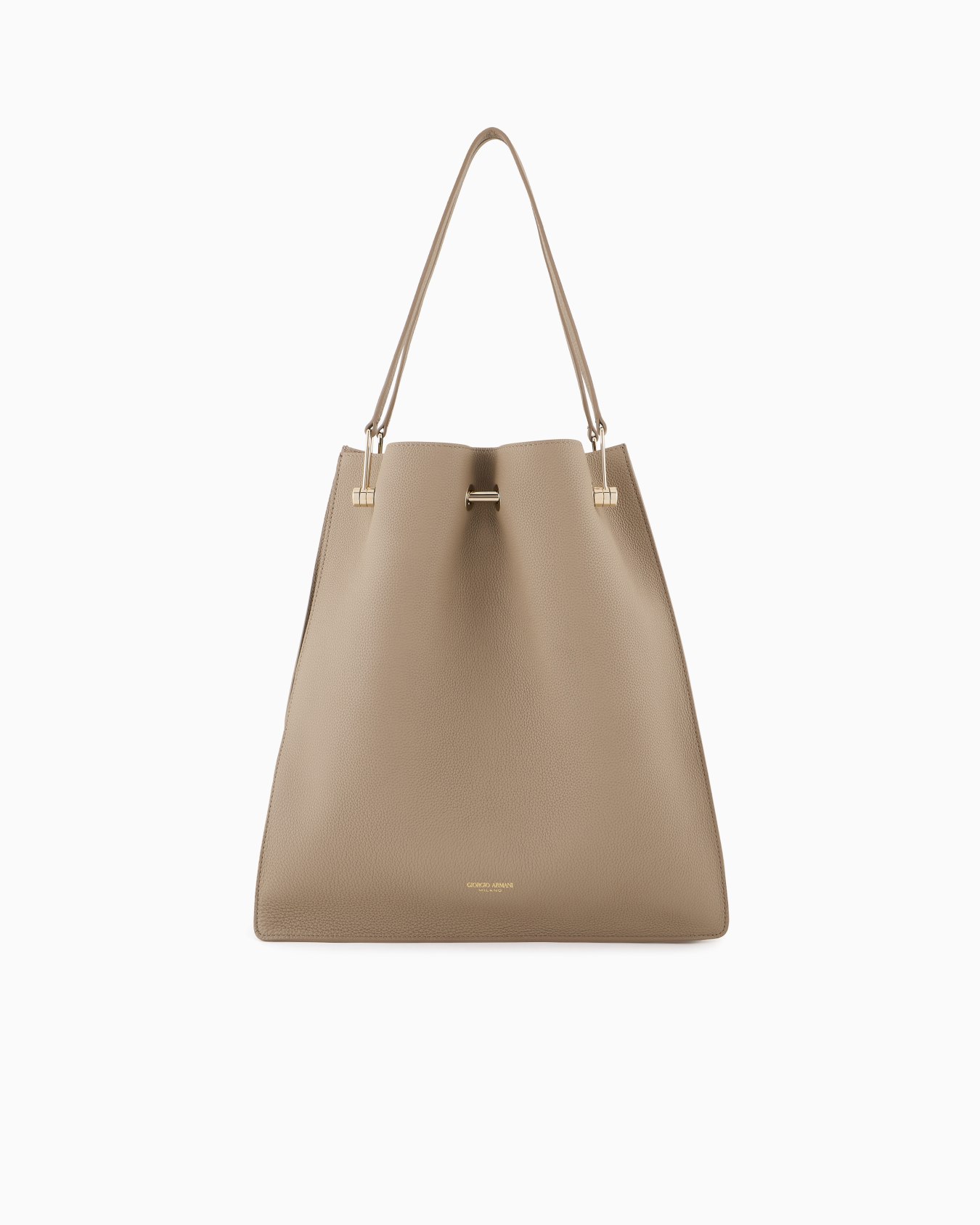 Medium shopper bag in pebbled leather Slide 0