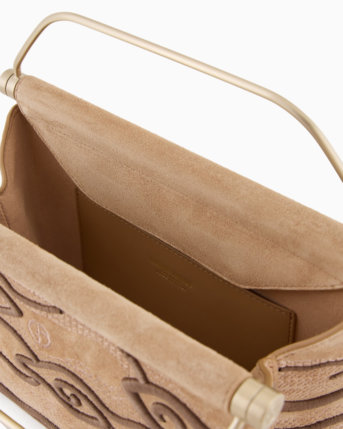 Small embroidered suede handbag Slide 3