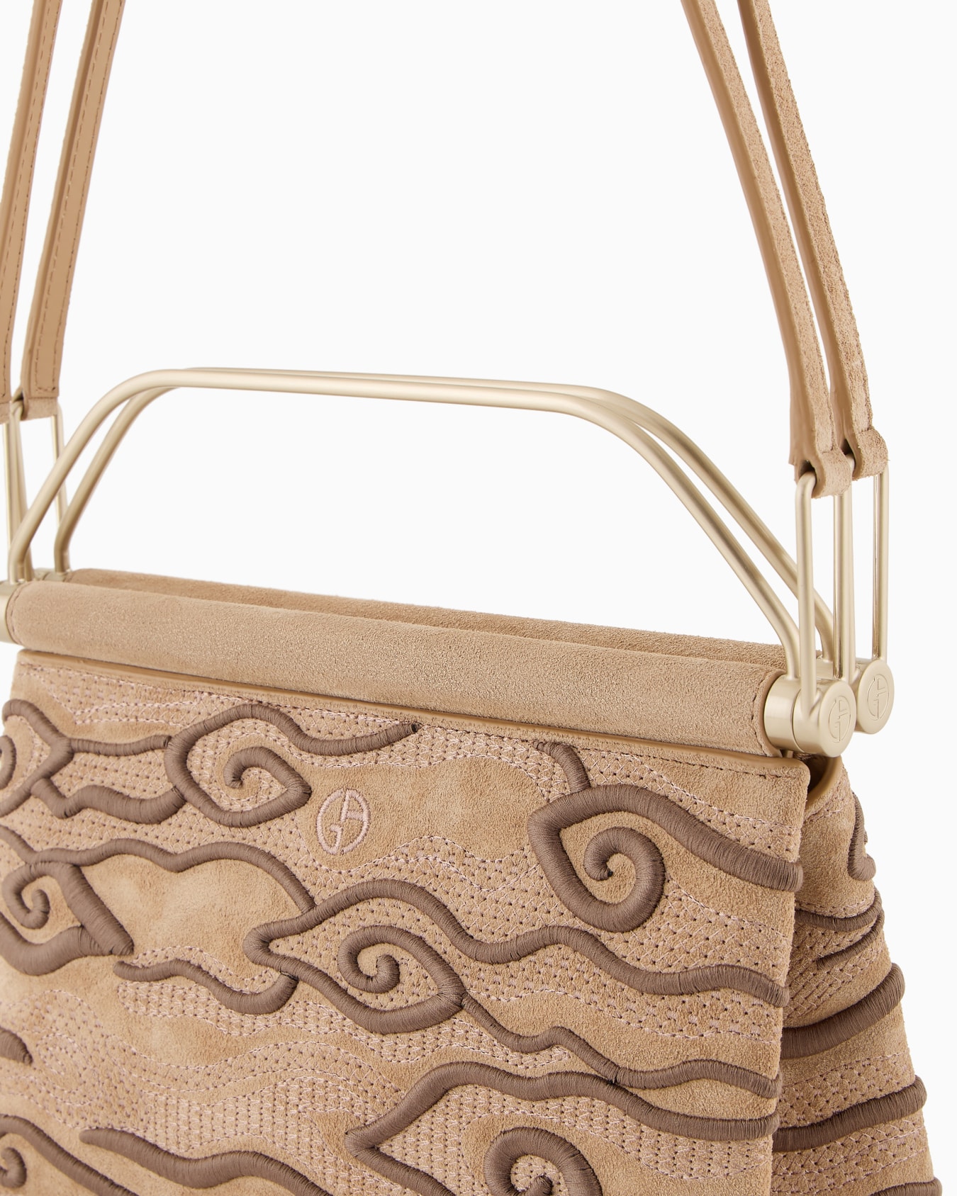 Small embroidered suede handbag Slide 4