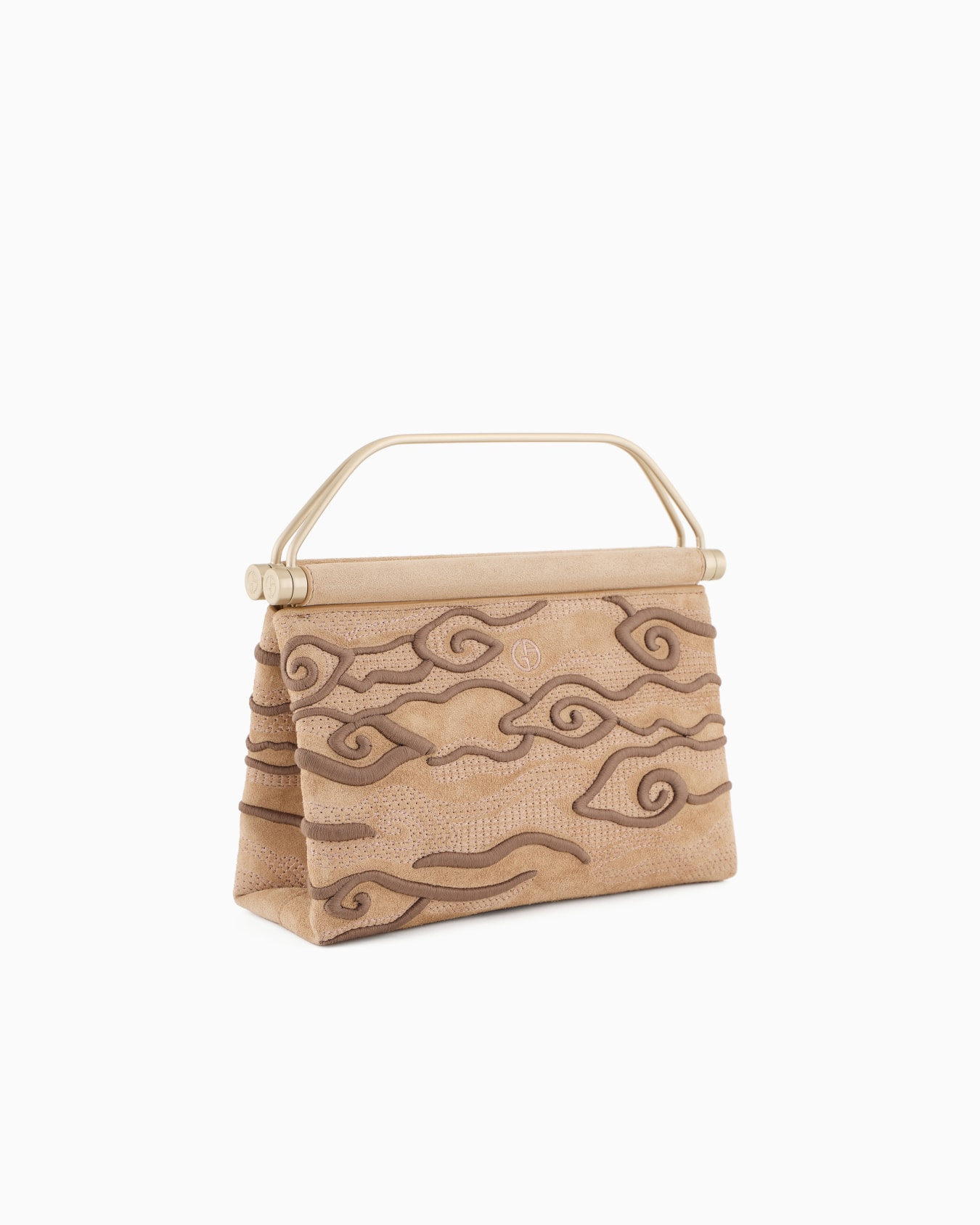 Small embroidered suede handbag Slide 1