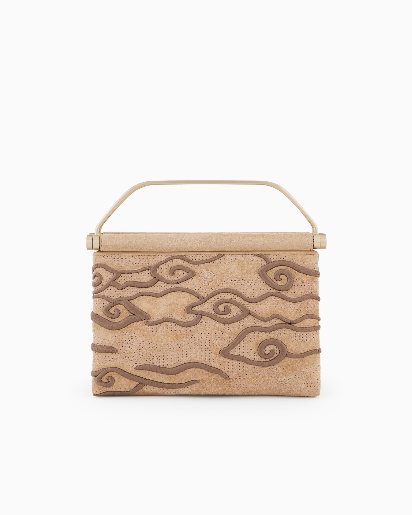 Small embroidered suede handbag Slide 0