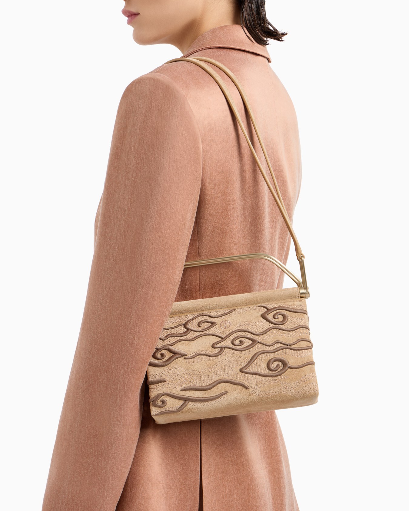 Small embroidered suede handbag Slide 5
