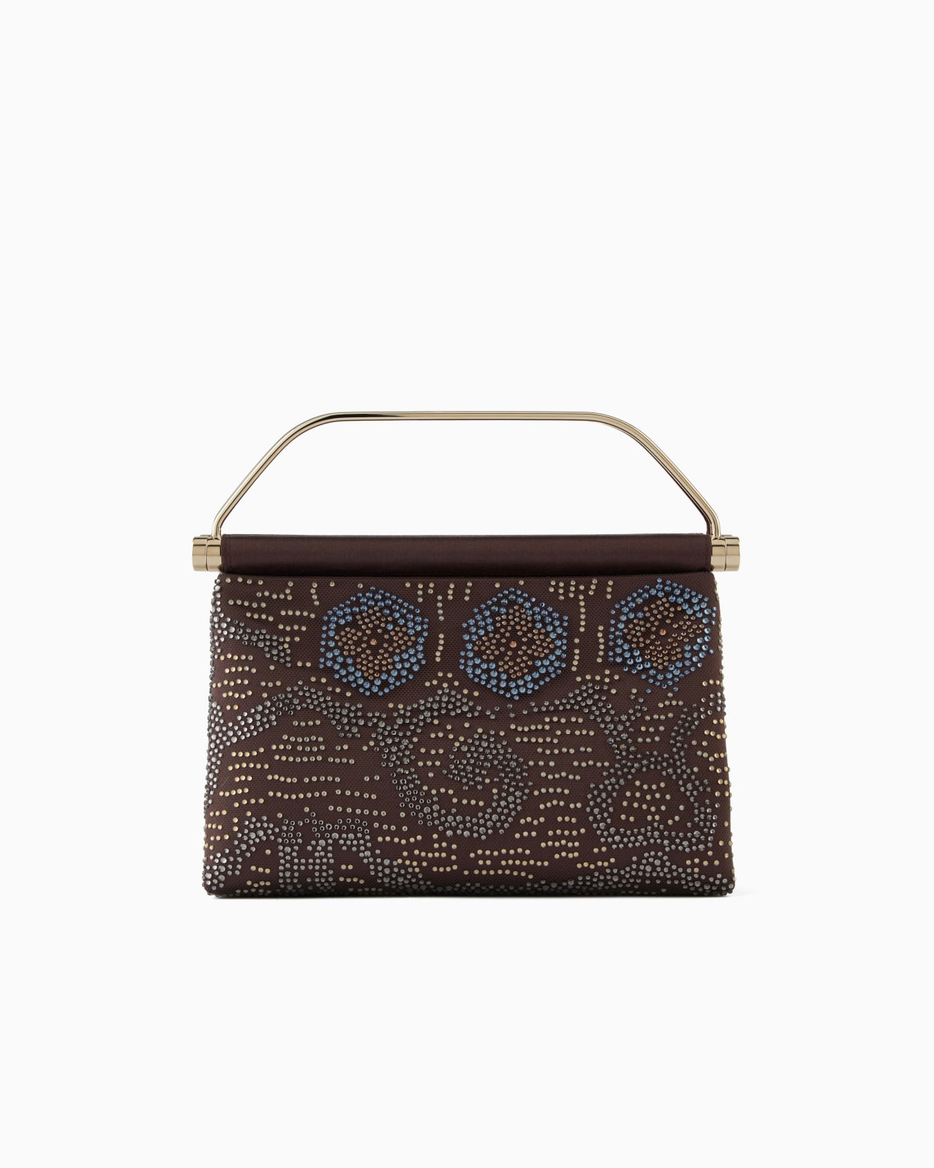Borsa a mano piccola in raso e strass Slide 2