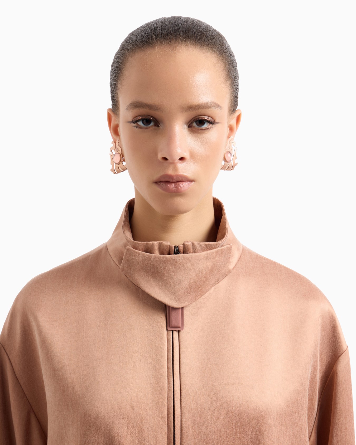 Viscose and cupro pea coat Slide 4
