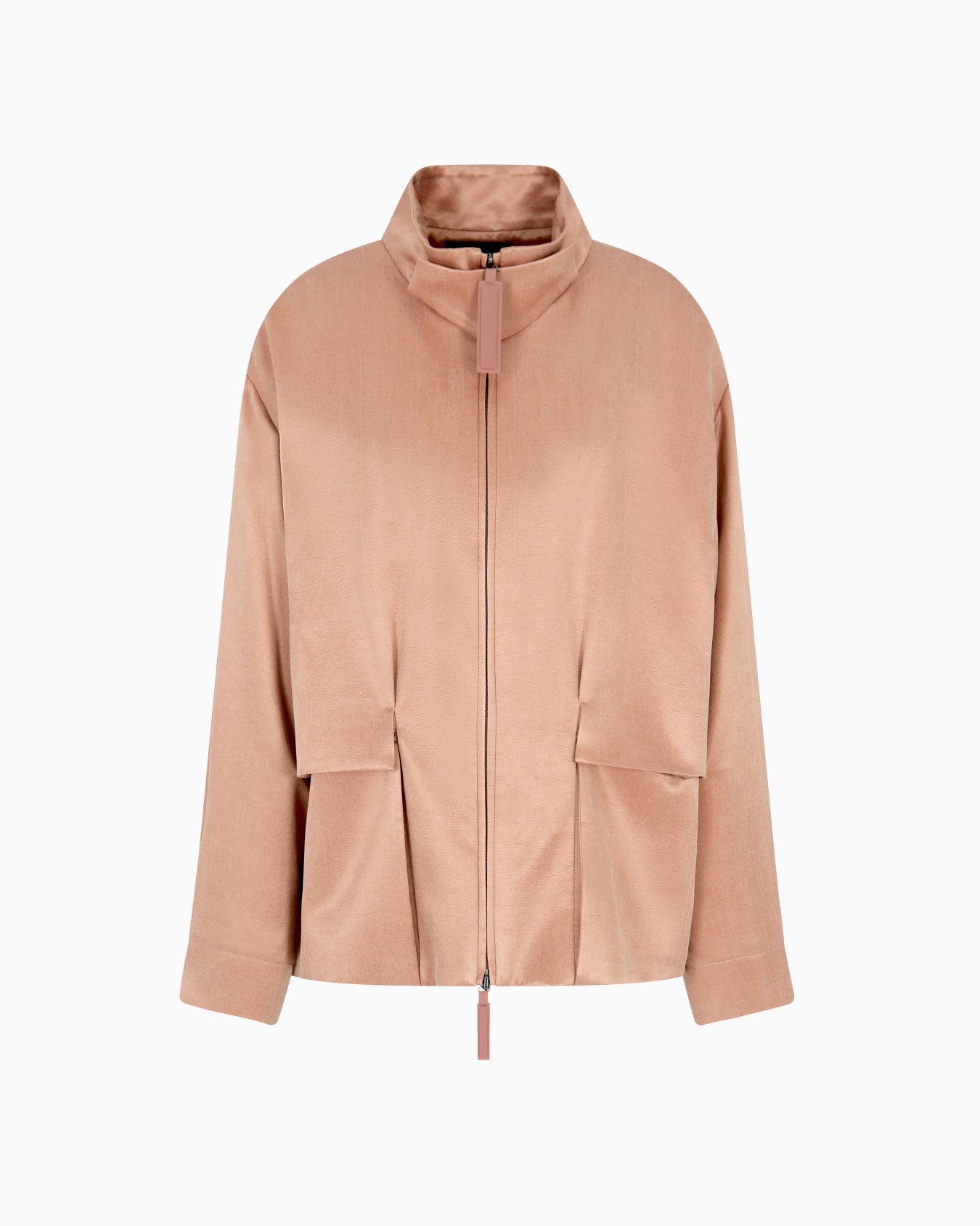 Viscose and cupro pea coat Slide 0