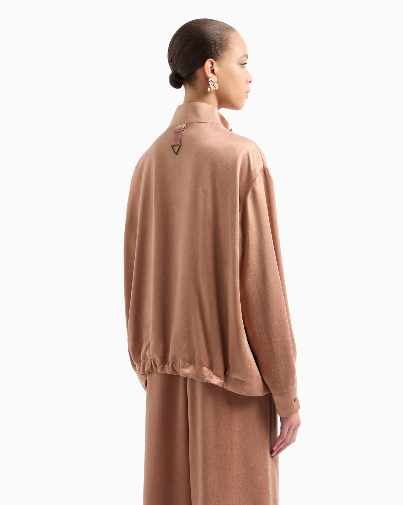 Viscose and cupro pea coat Slide 2