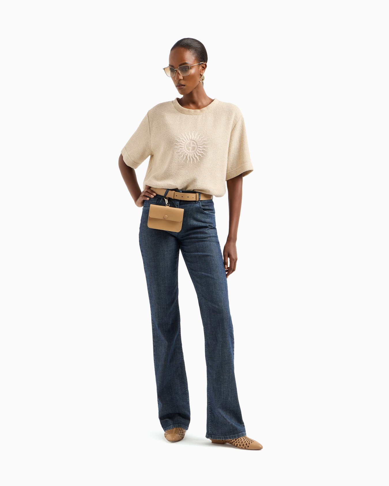 Pantalon évasé 5 poches en denim stretch Denim Collection Diapositive 2