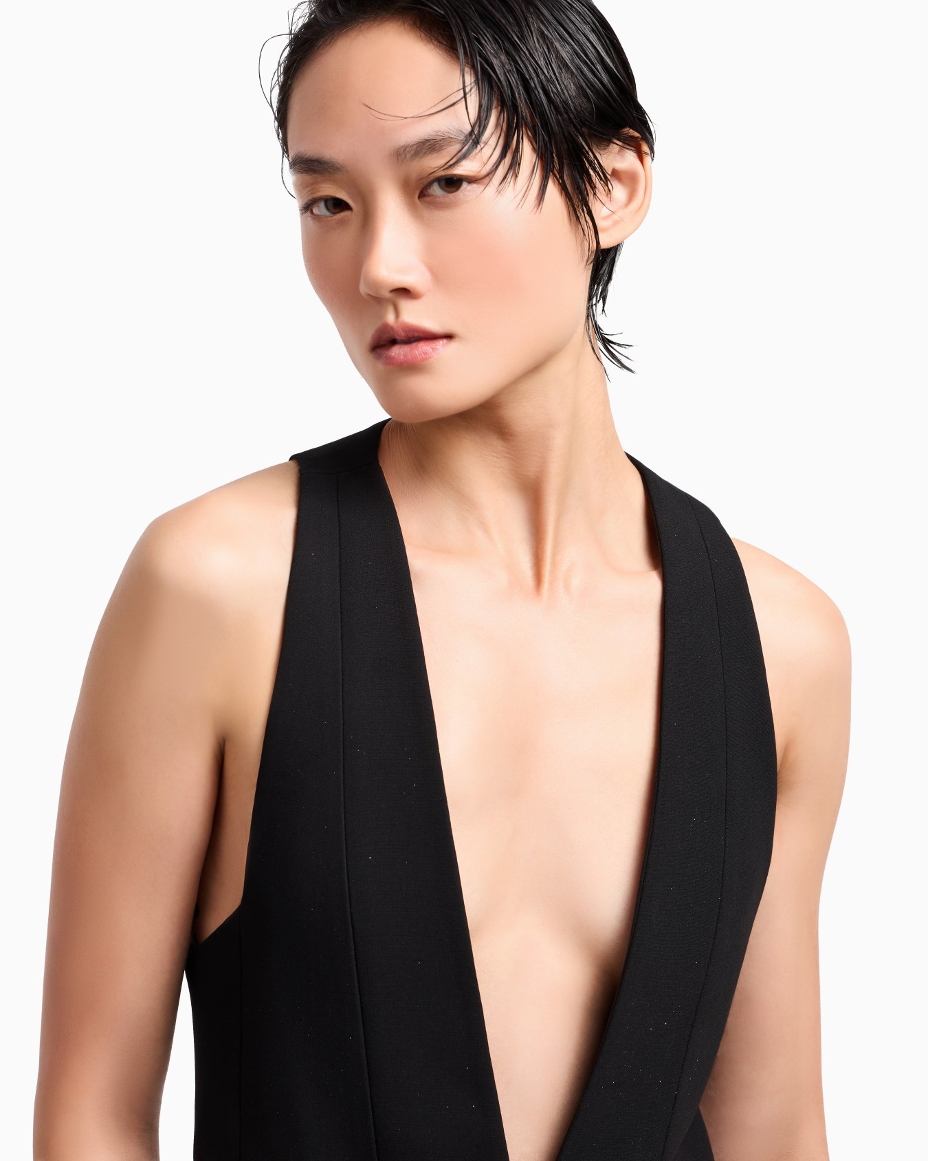 Glitter jacquard silk-cady single-breasted jacket Slide 4
