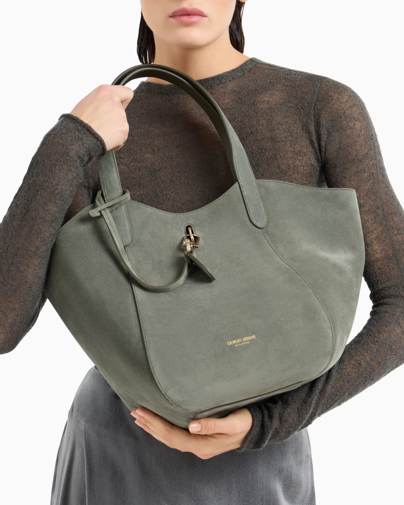 Medium suede handbag Slide 6