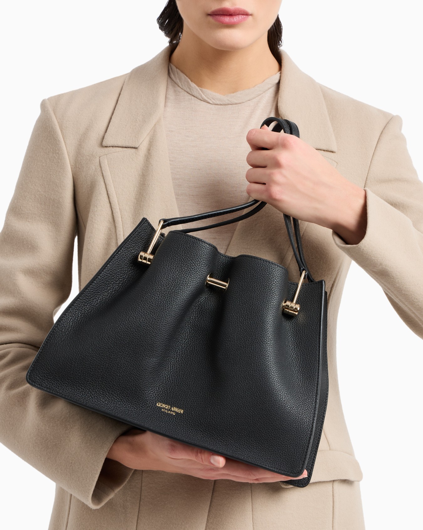 Petit sac cabas en cuir suédé Diapositive 6
