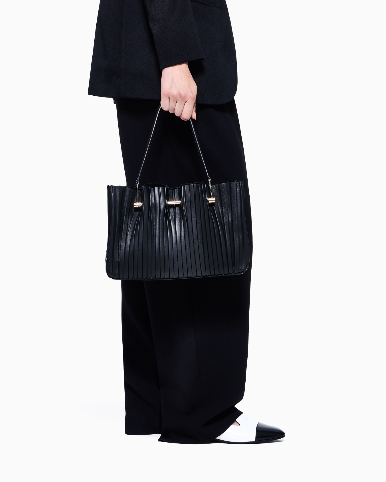 ショッパー ナッパレザー プリーツ スモール スライドする 5