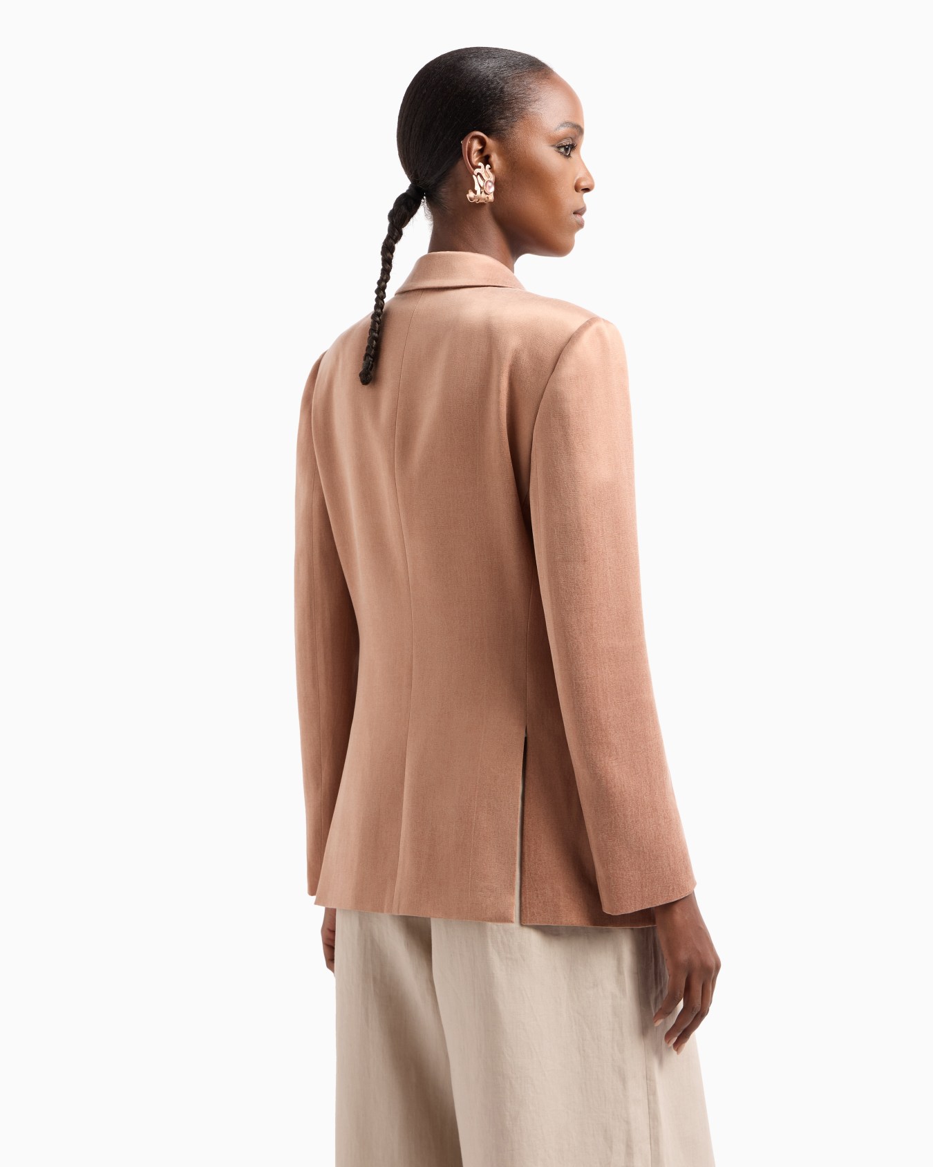 Double-breasted jacket in viscose and cupro Slide 3