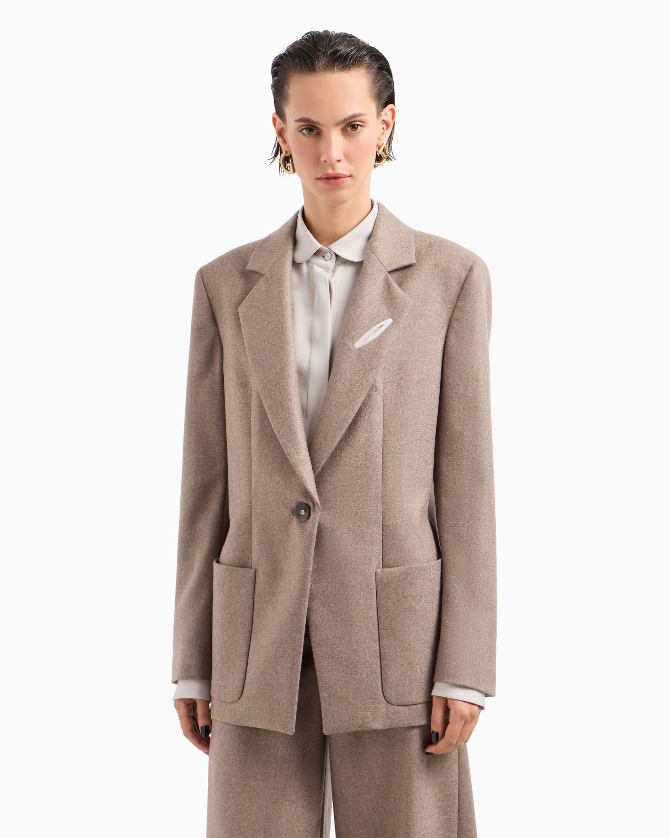 Single-breasted jacket in cashmere flannel Slide 4