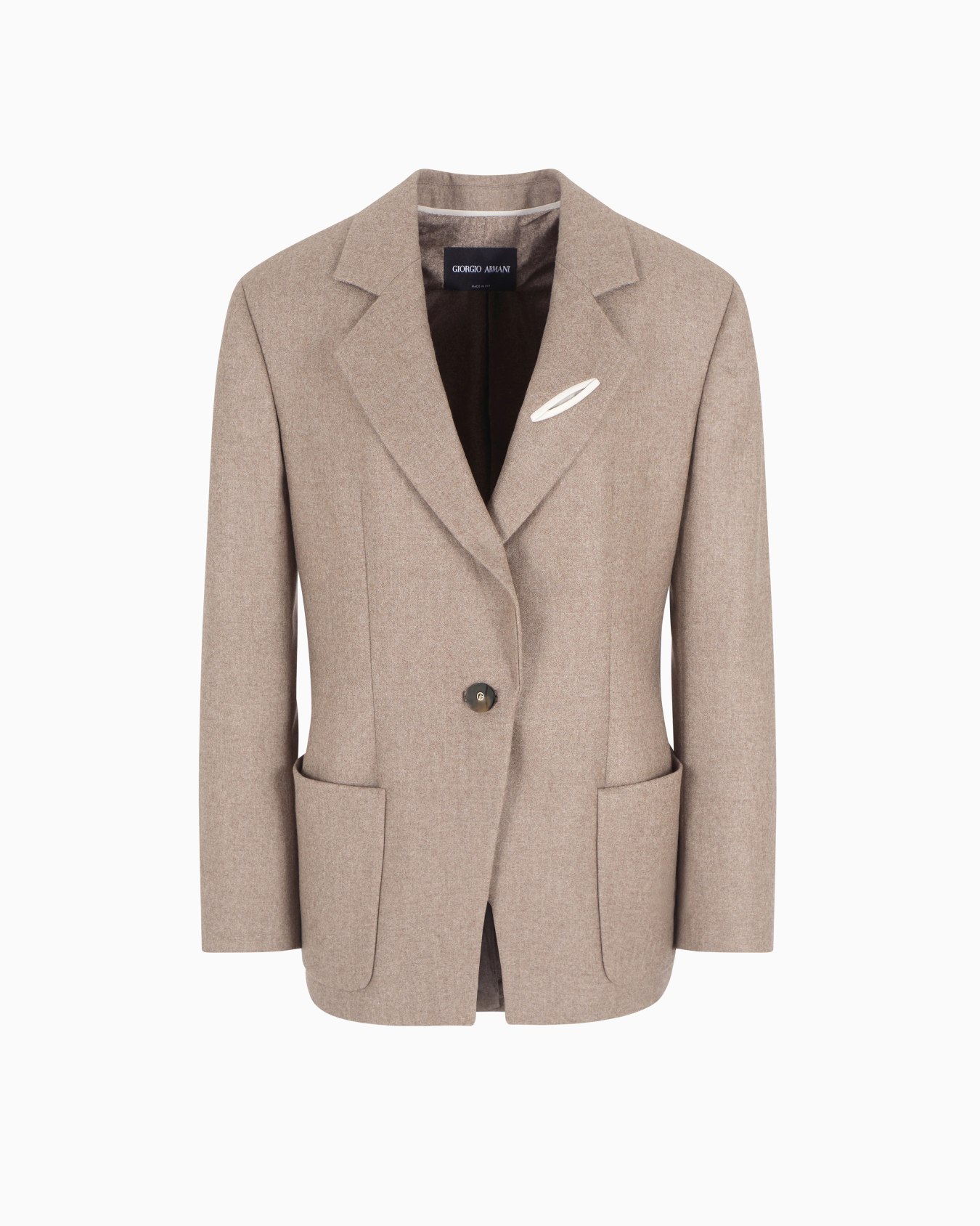 Single-breasted jacket in cashmere flannel Slide 0