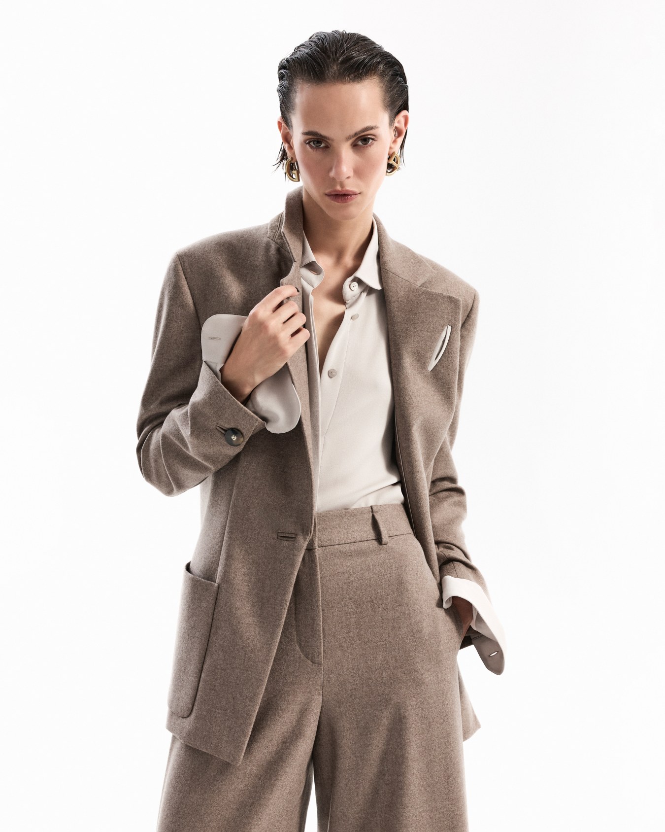 Single-breasted jacket in cashmere flannel Slide 6