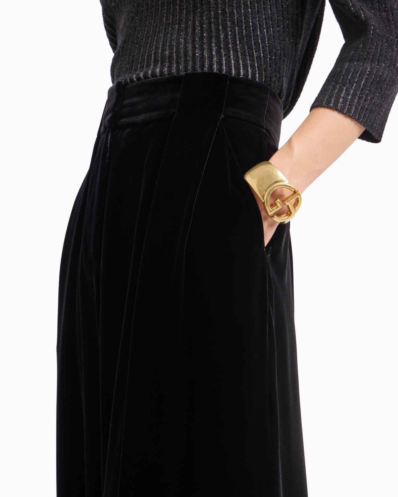 Double-darted velvet trousers Slide 5