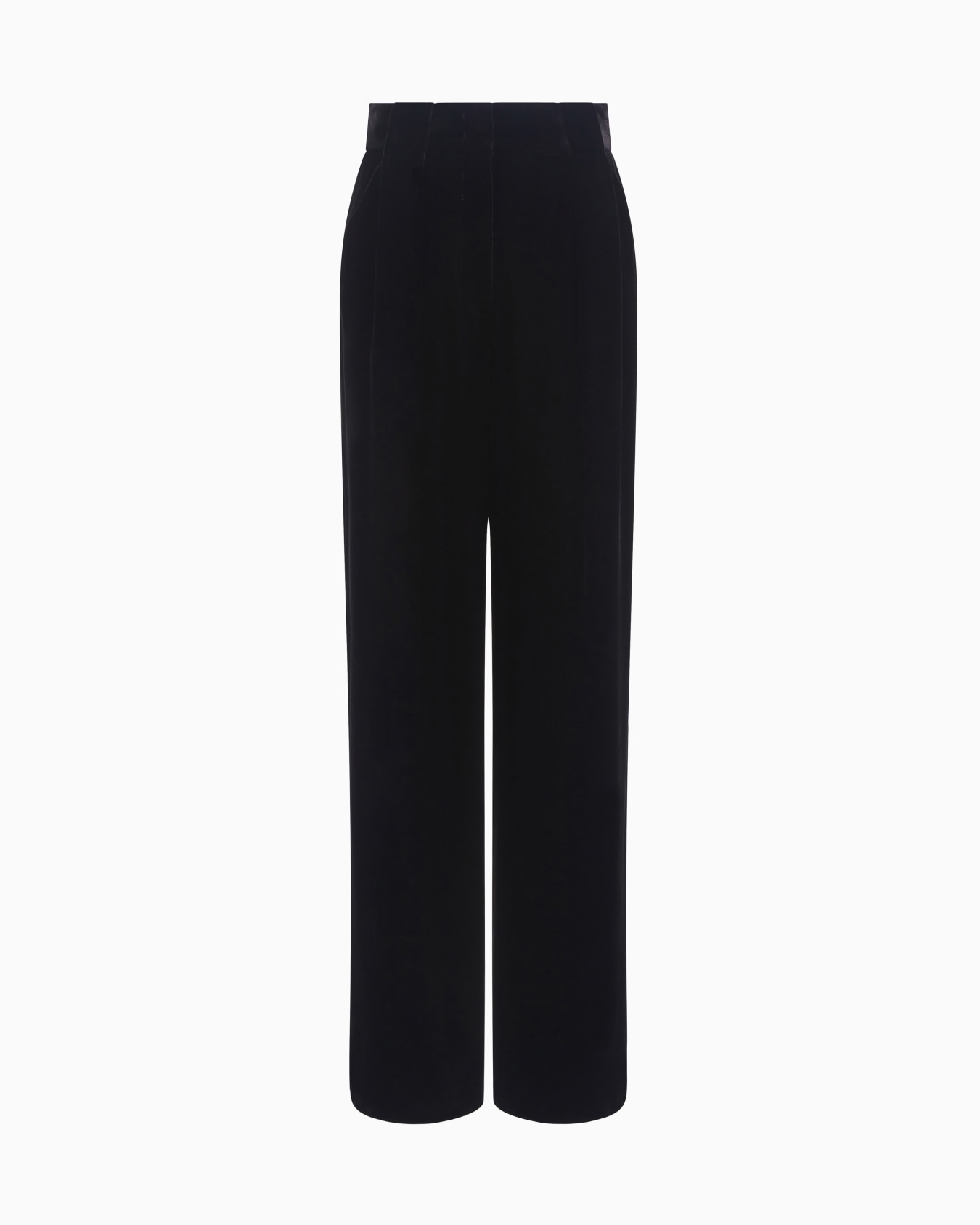 Double-darted velvet trousers Slide 0