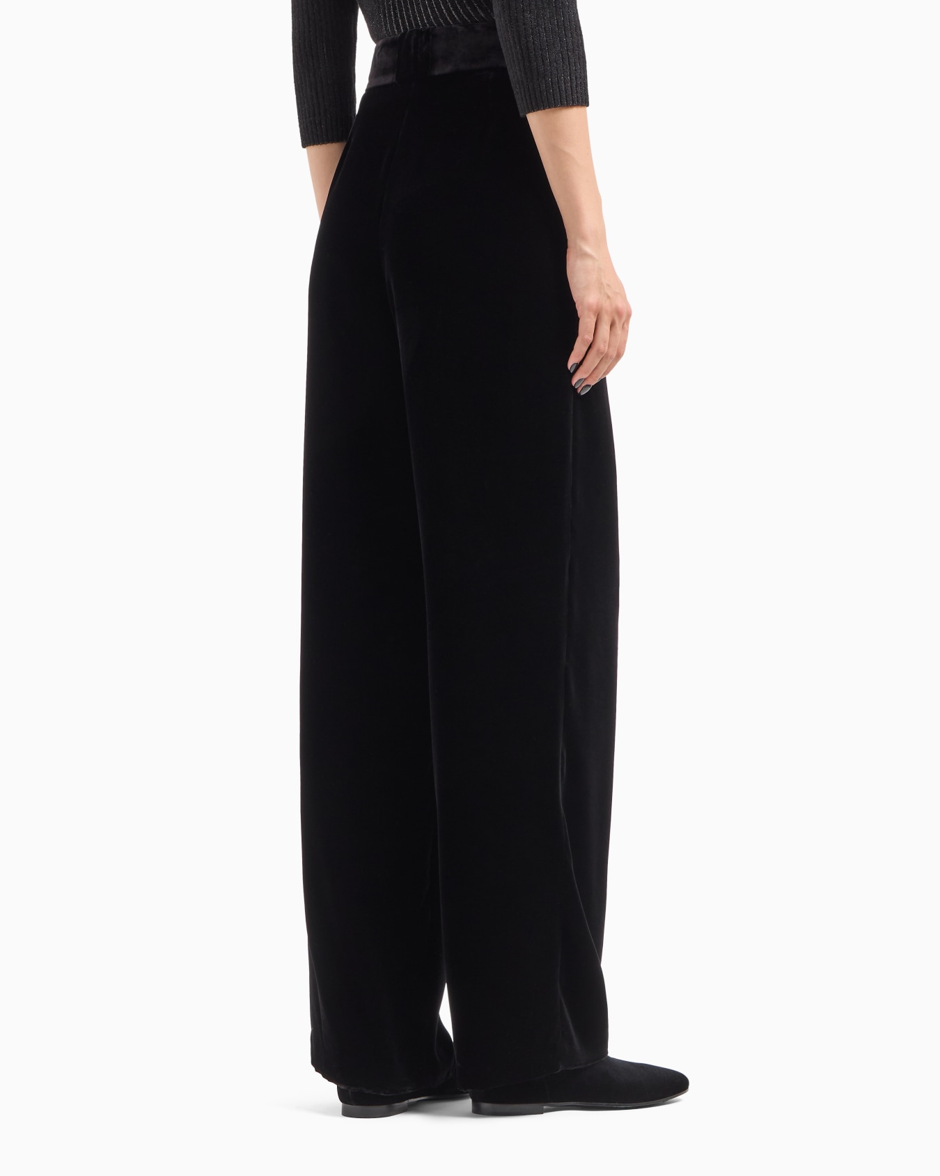 Double-darted velvet trousers Slide 3