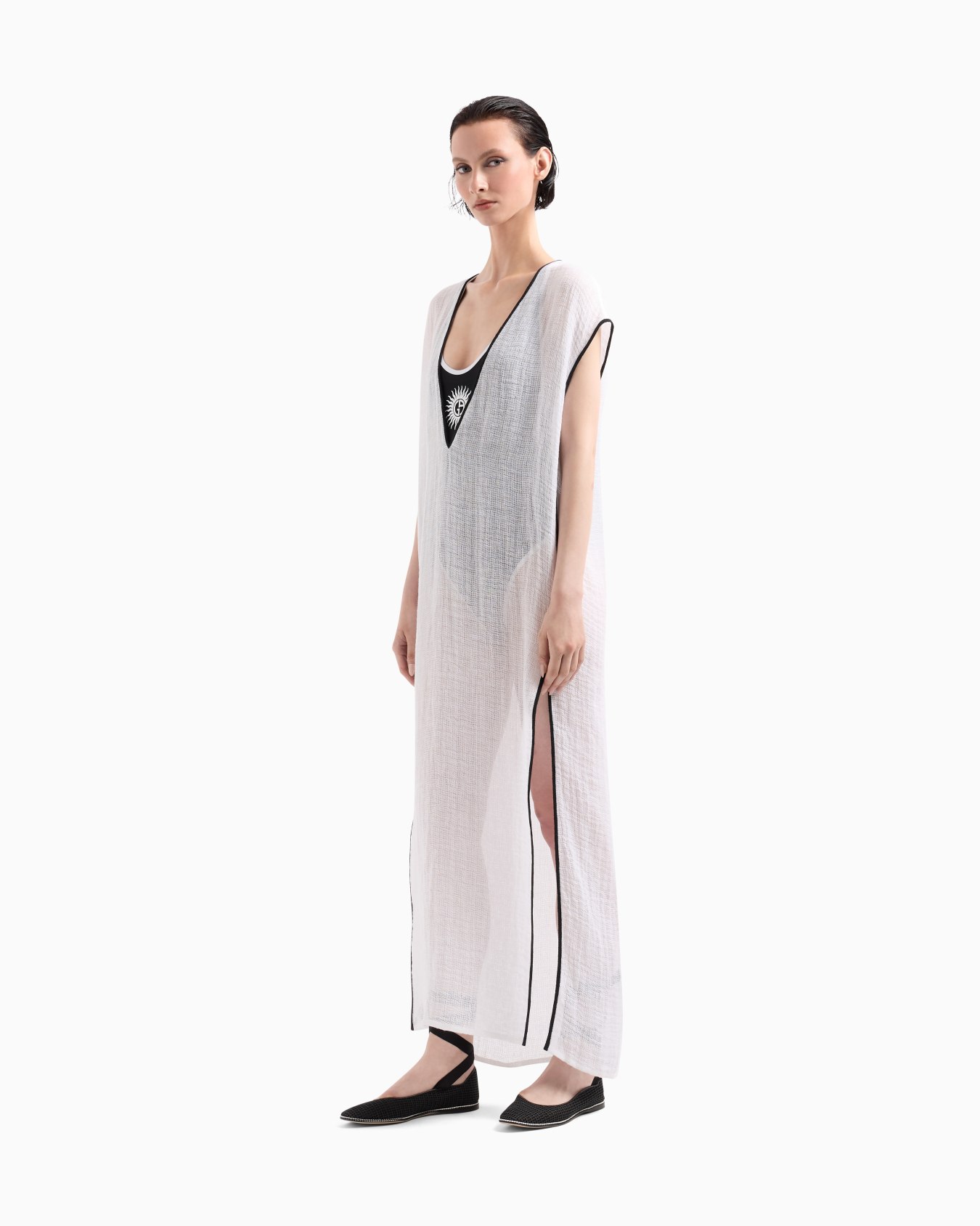 Robe longue en maille de mélange de lin Diapositive 3
