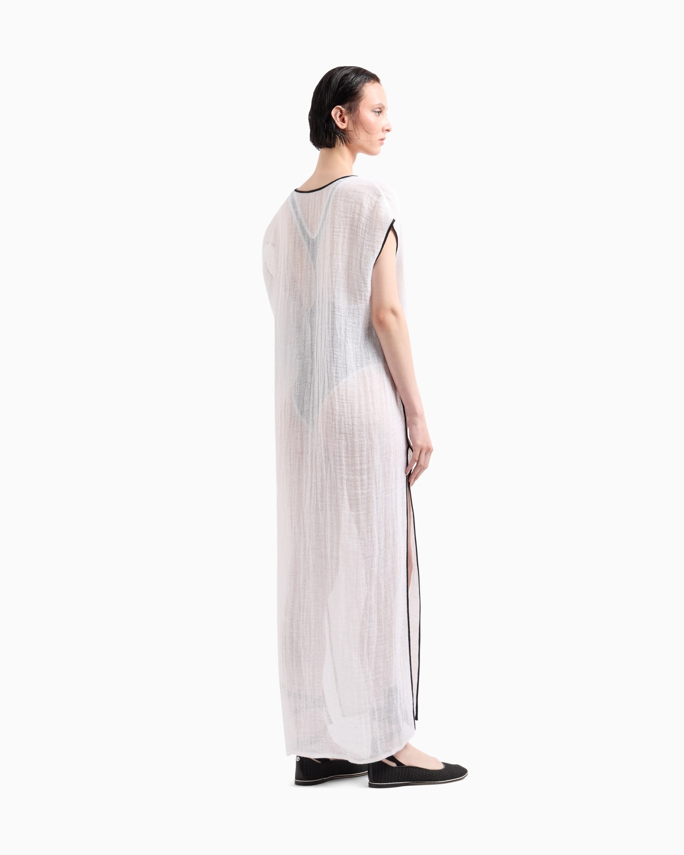 Robe longue en maille de mélange de lin Diapositive 2