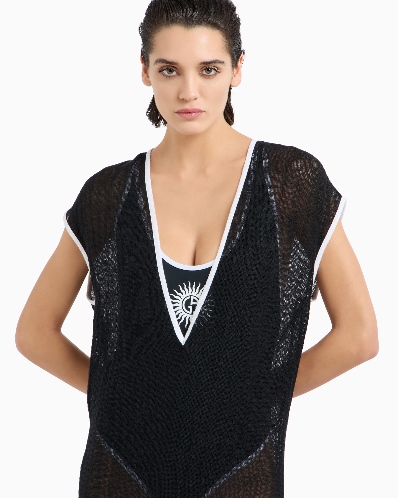 Robe longue en maille de mélange de lin Diapositive 3