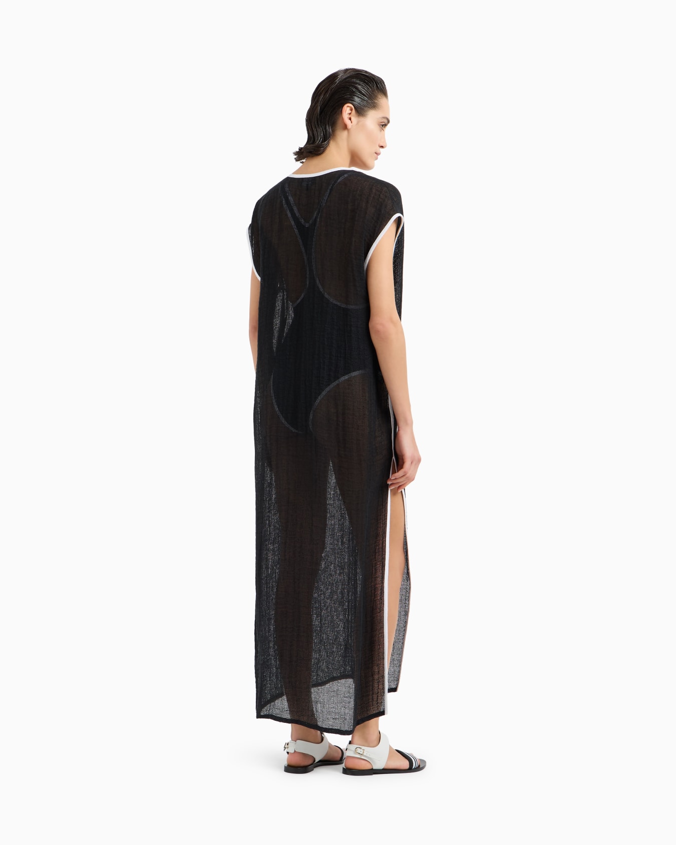 Robe longue en maille de mélange de lin Diapositive 2